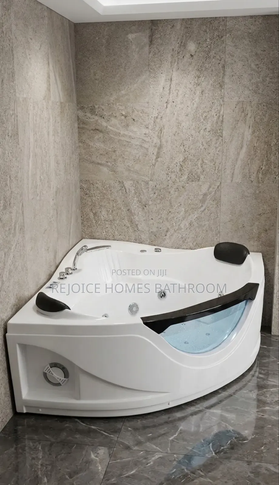 Luxury Corner Jacuzzi Whirlpool Tub With Transparent Glass Panel