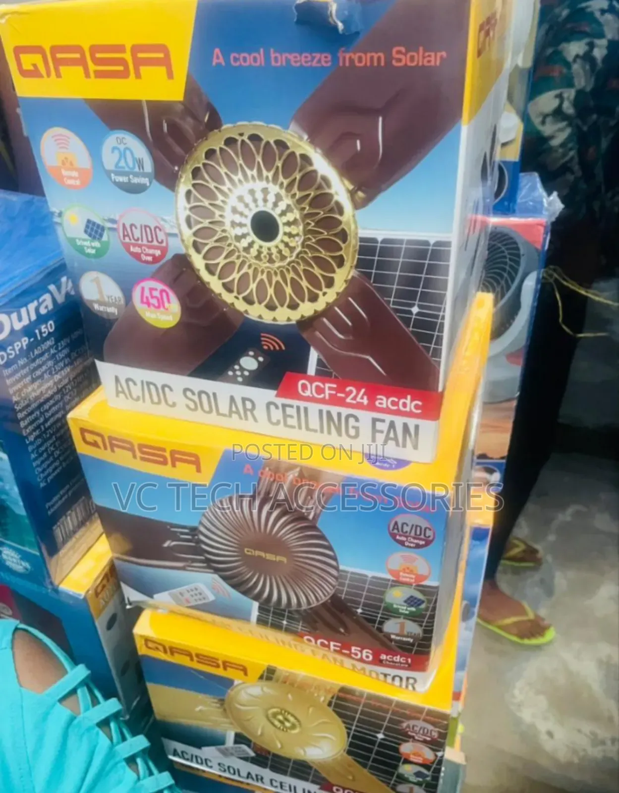 Ac/Dc Solar Celling Fan