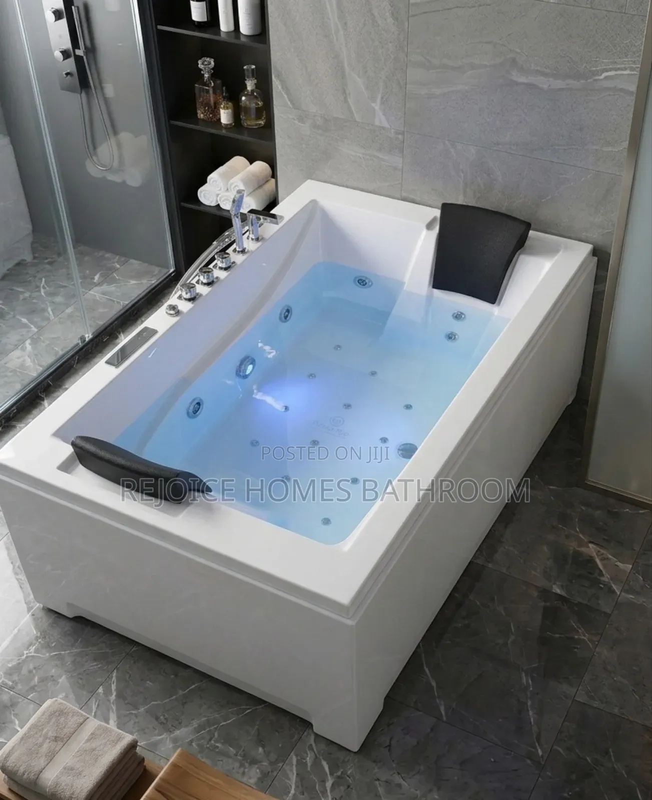 Luxury 2-Person Double Rectangular Whirlpool Jacuzzi With Hydrotherapy