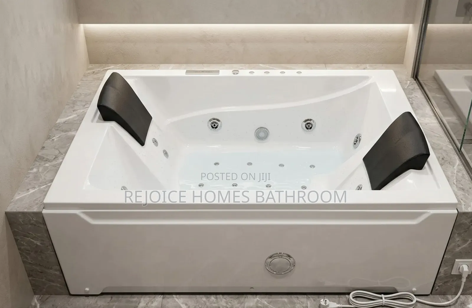 Luxury 2-Person Double Rectangular Whirlpool Jacuzzi With Hydrotherapy