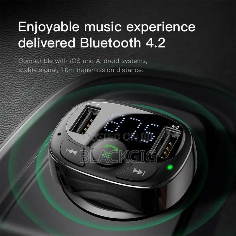 Baseus T Shaped S-09a Car Bluetooth Car Charger Mp3 Player Fm Usb