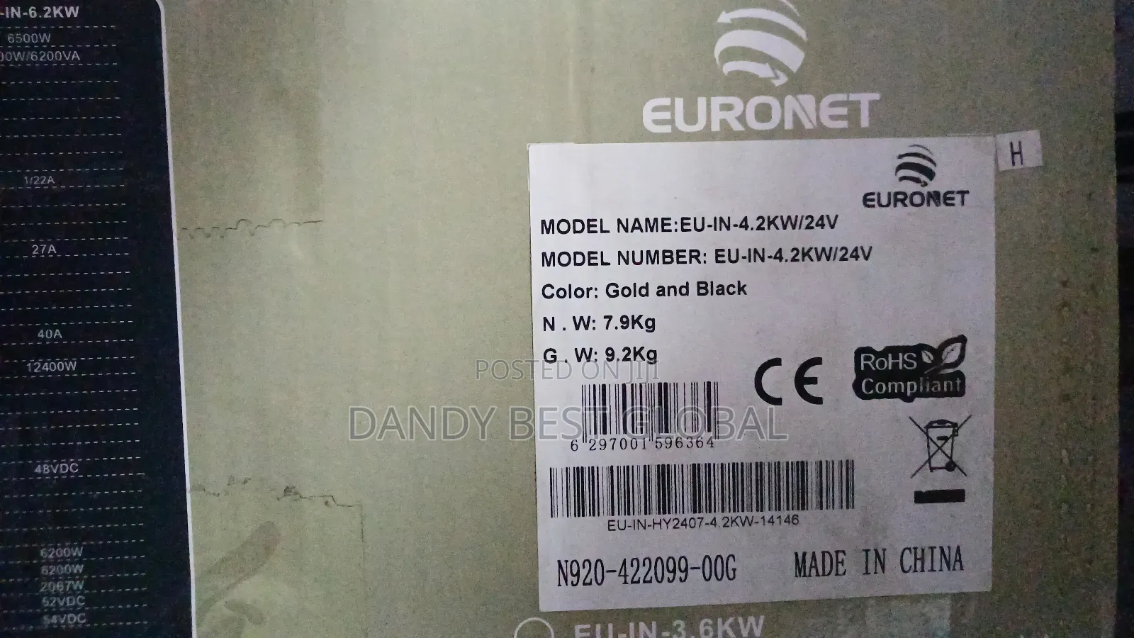 Euronet Pure Sine Wave Hybrid Inverter 4.2kva/24v