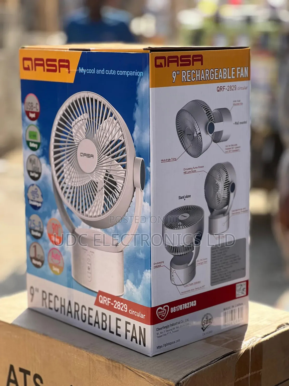 Qasa Rechargeable Table/Desktop Fan