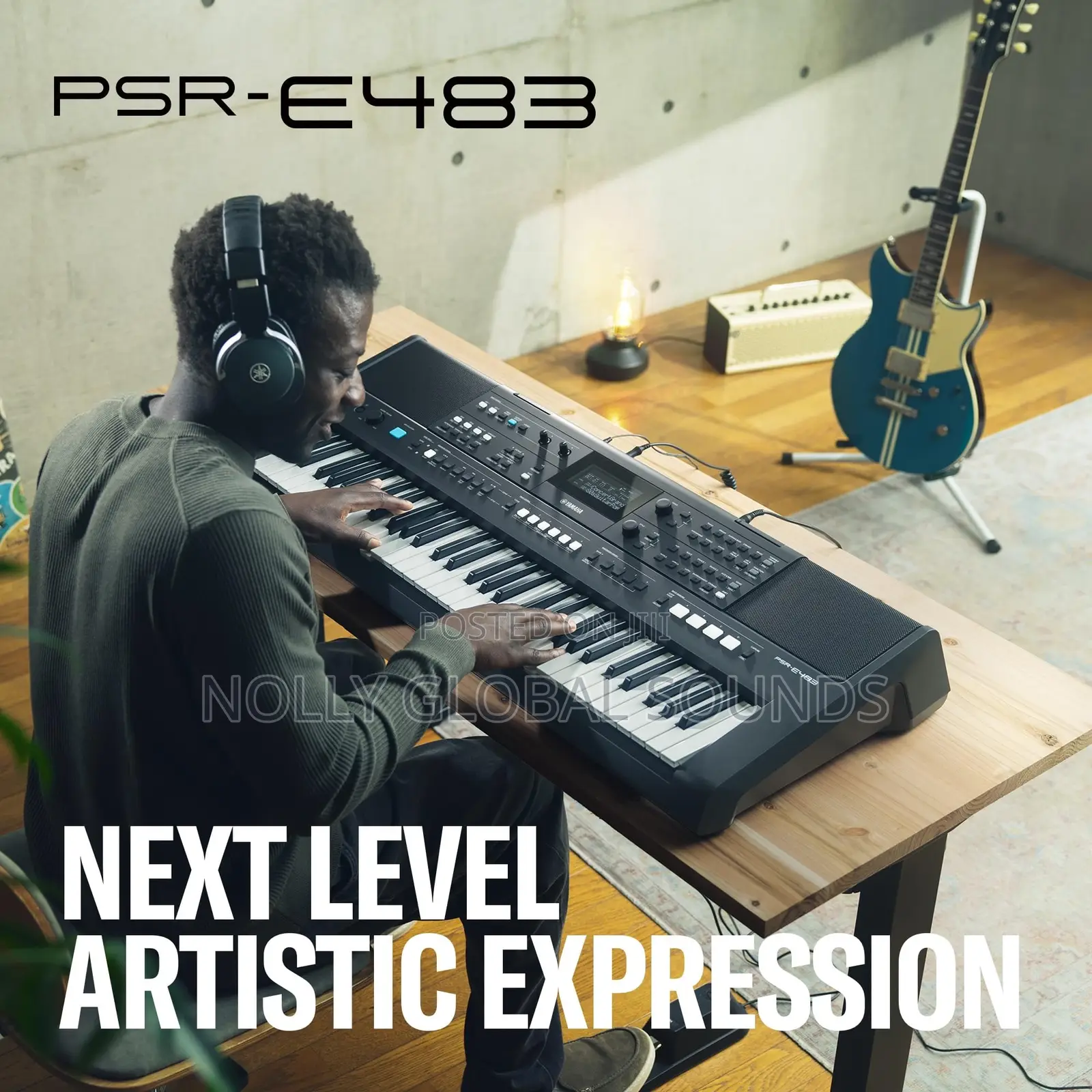 Yamaha PSR-E483 61-Key Portable Keyboard, Lightweight Design, Voices