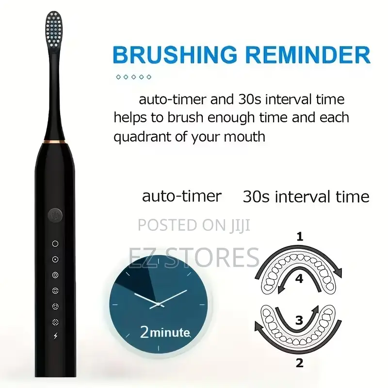 Electric Toothbrush | 6 Modes Usb Rechargeable Waterproof