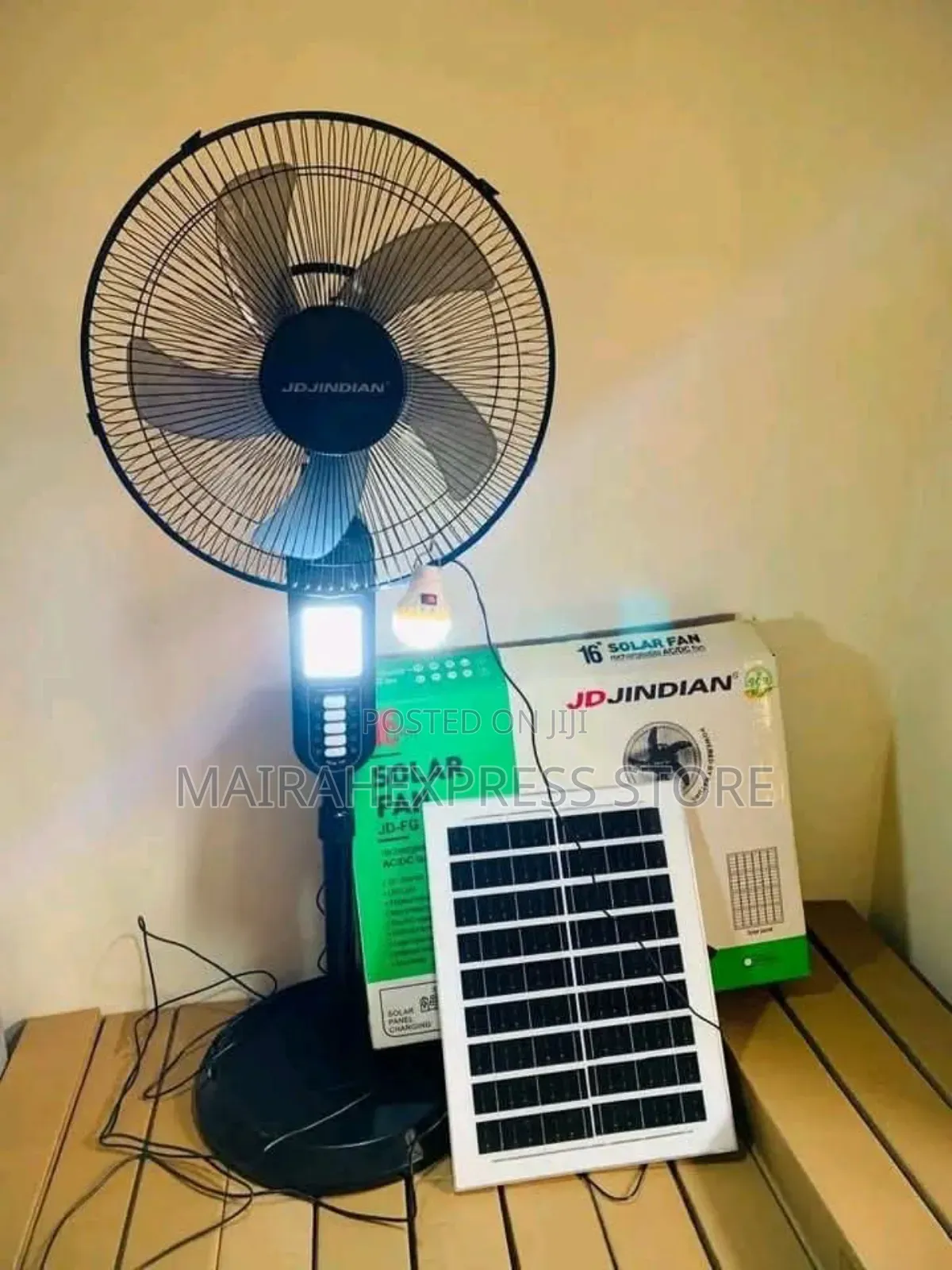 Jd Jindian Standing Solar Rechargeable Fan. 2st7