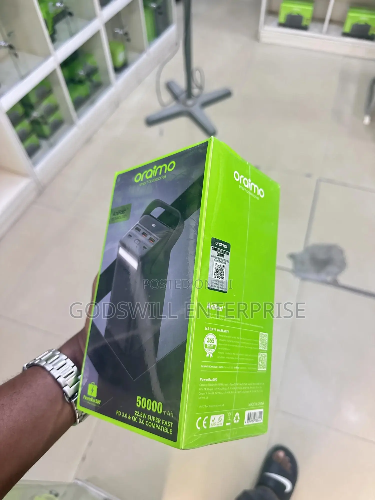 Oraimo Powerbox 500 (50,000 Mah) Battery Capacity