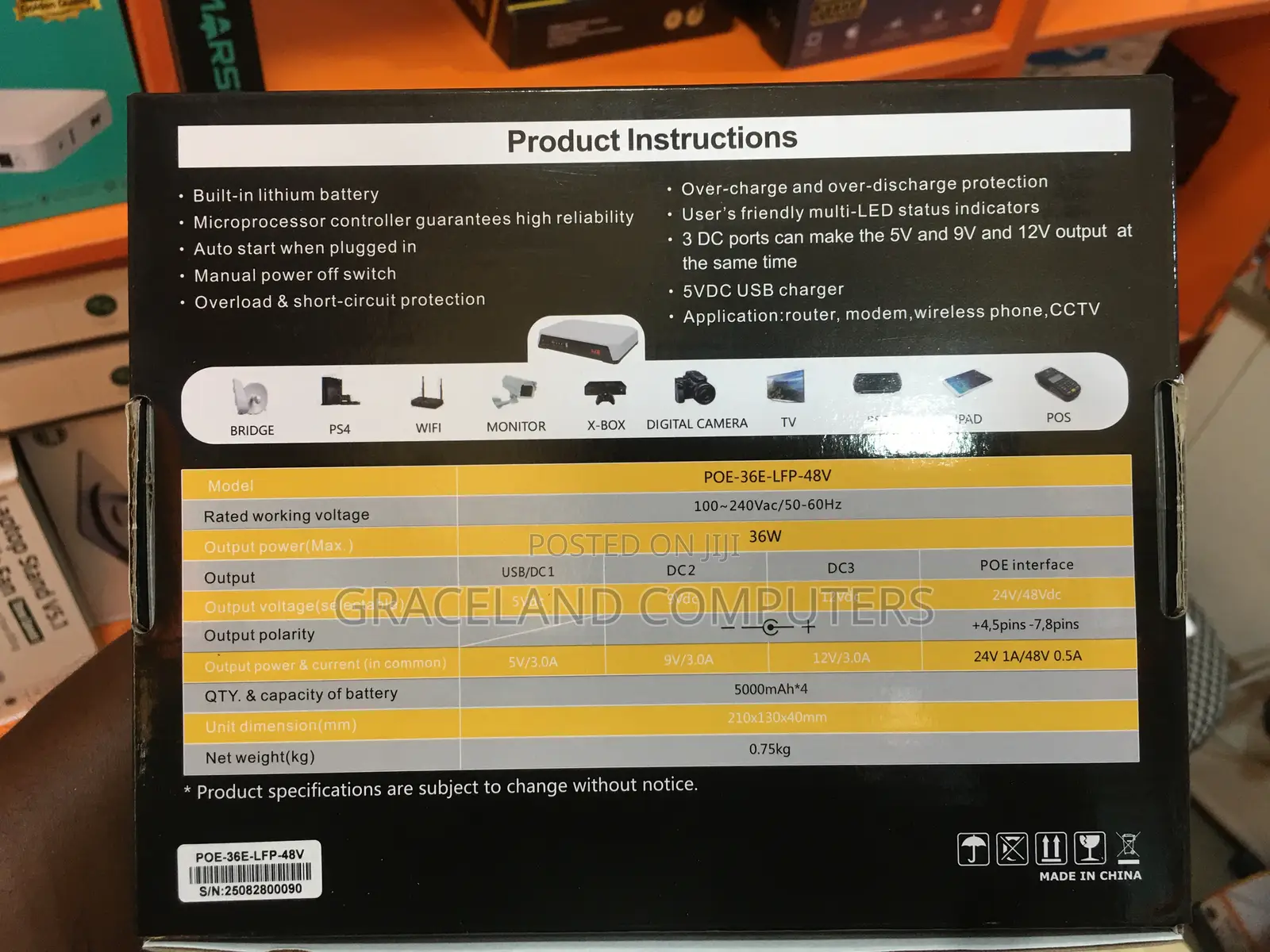 Ske 20,000mah Mini Dc Ups (36watts Router Powerbank)