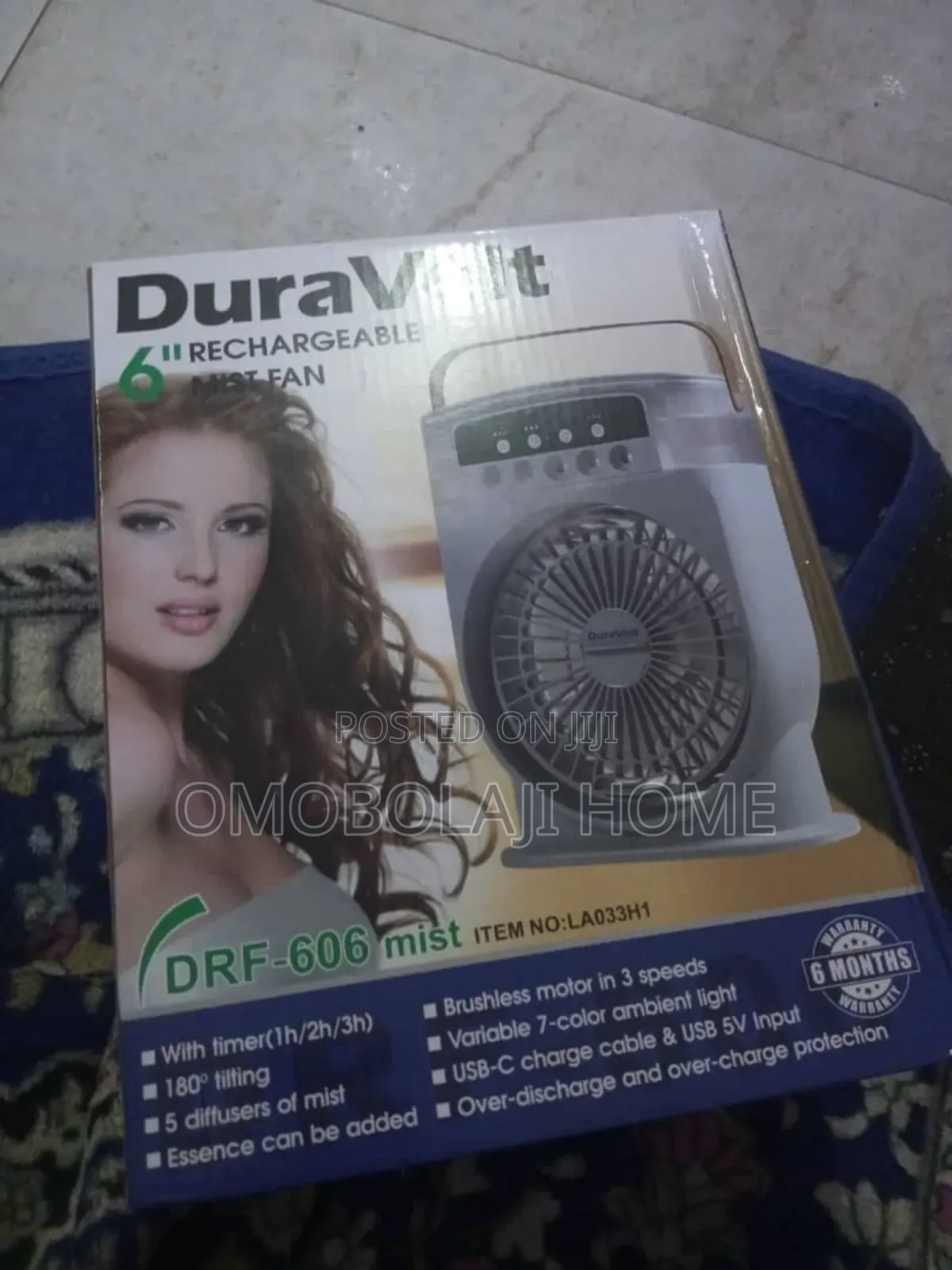 Dura Volt Rechargeable Mist Cooling Fan Air Cooler Fan