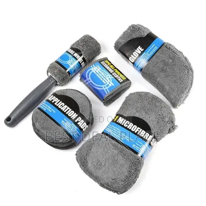 9pcs Microfiber Car Cleaning Detailing Kit - Gray