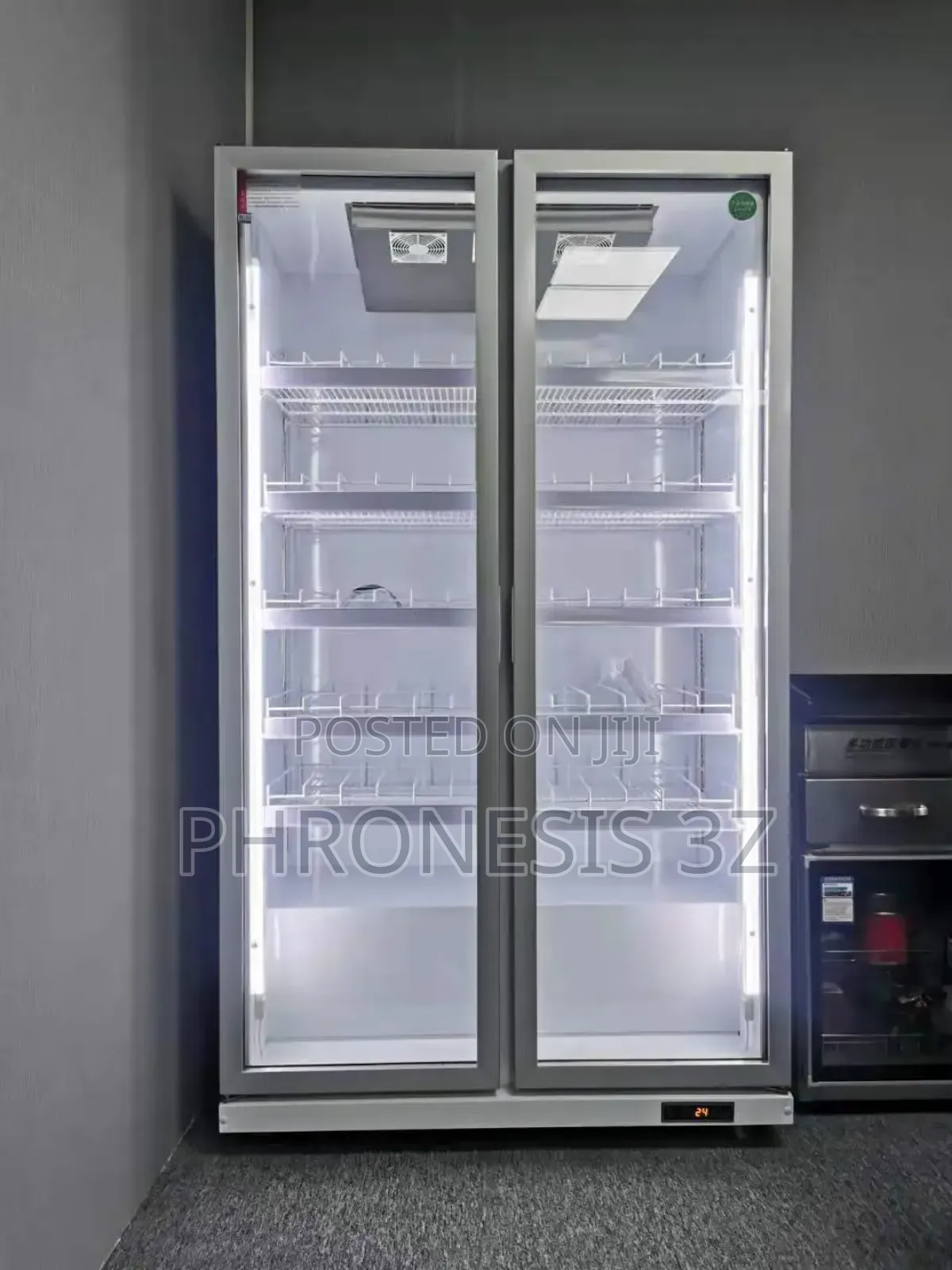 Double Door Inverter Chiller/Showcase Fridge - Gray