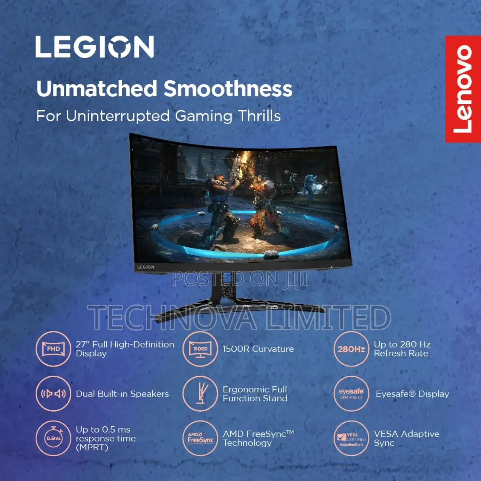 Lenovo Legion R27fc-30, 27 Inch FHD 1920x1080, 280hz, Black