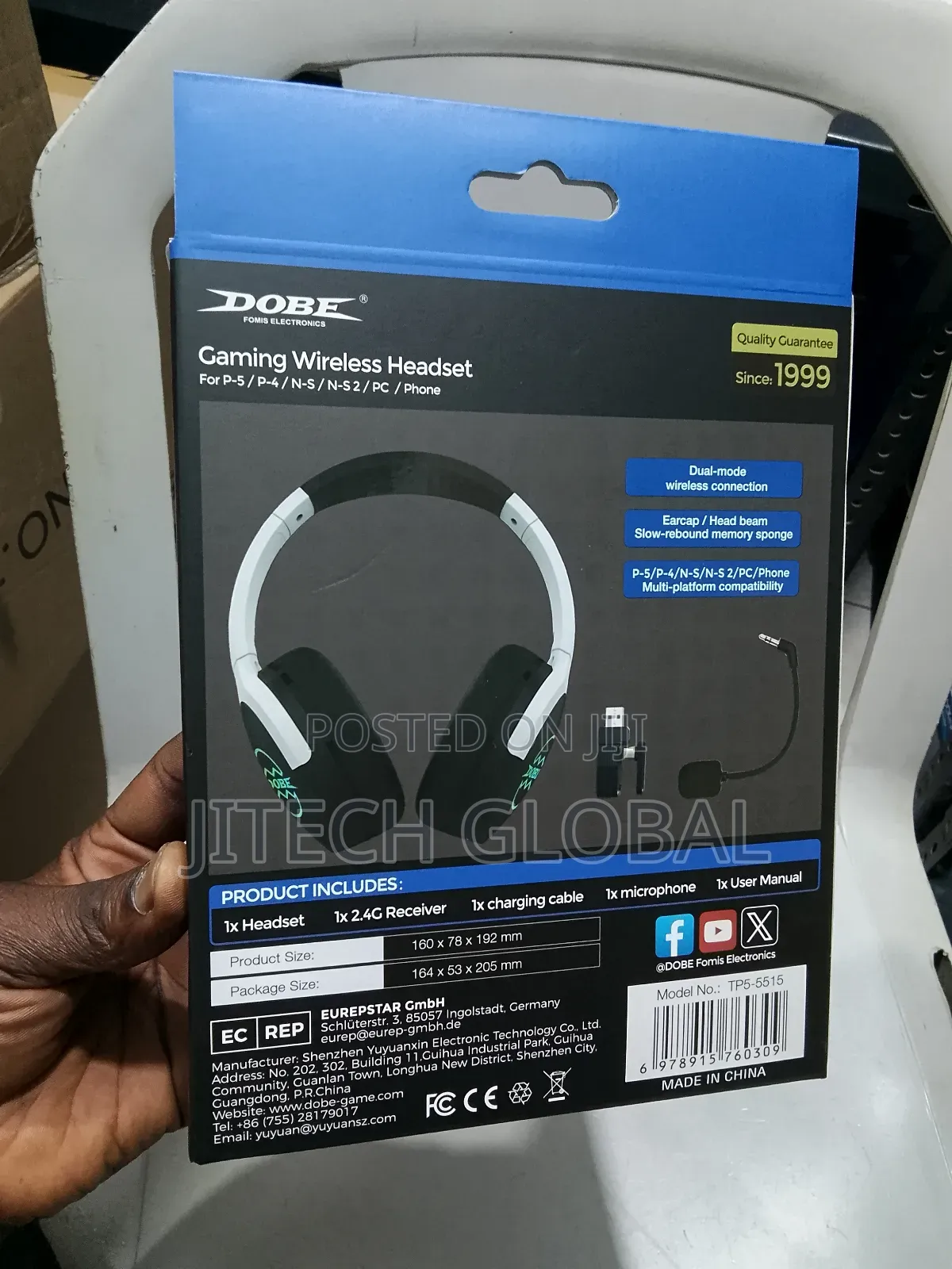 Dobe Gaming Wireless Headset for P5/P4/N-S/N-S2/Pc/Phone
