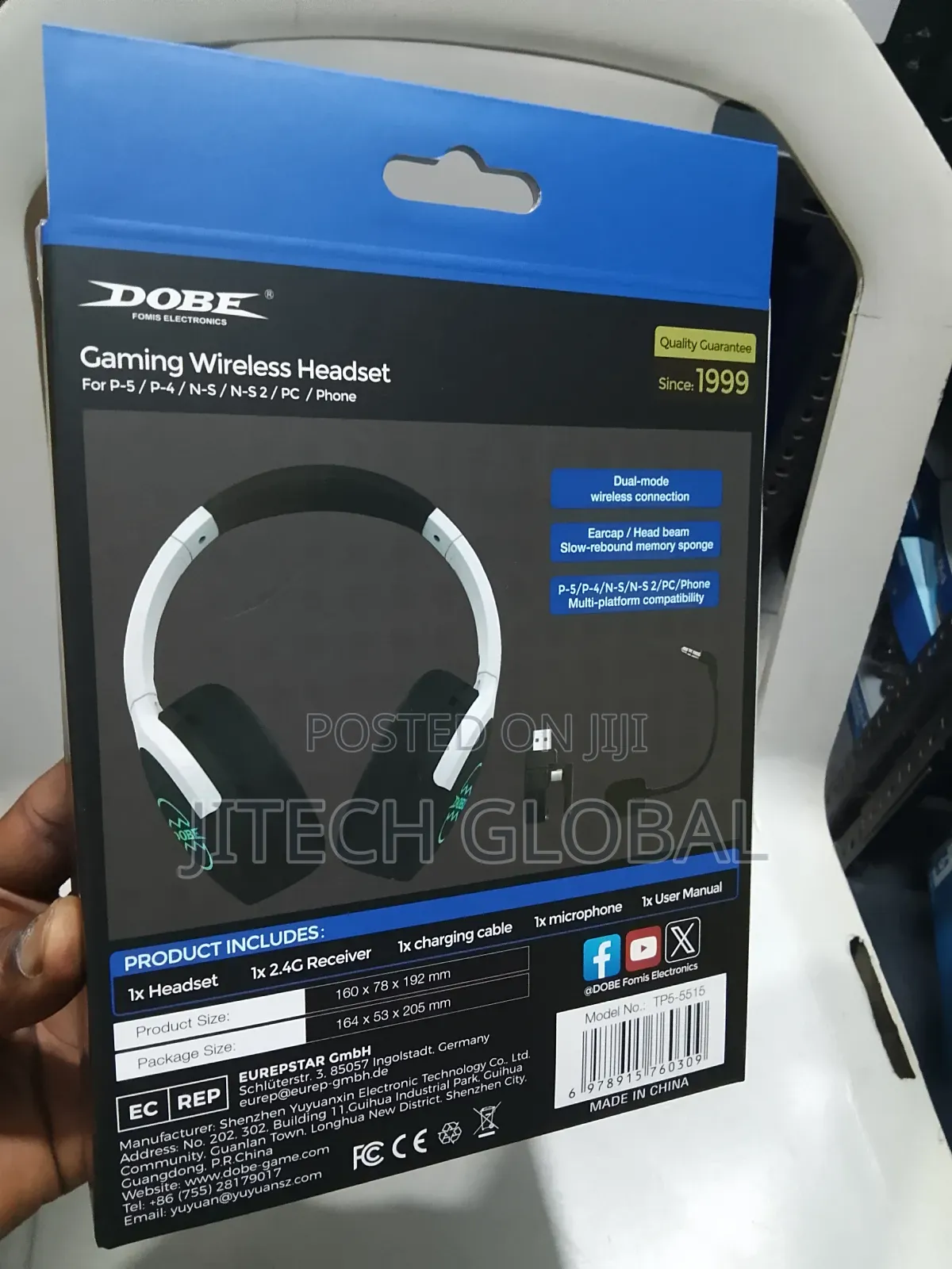 Dobe Gaming Wireless Headset for P5/P4/N-S/N-S2/Pc/Phone