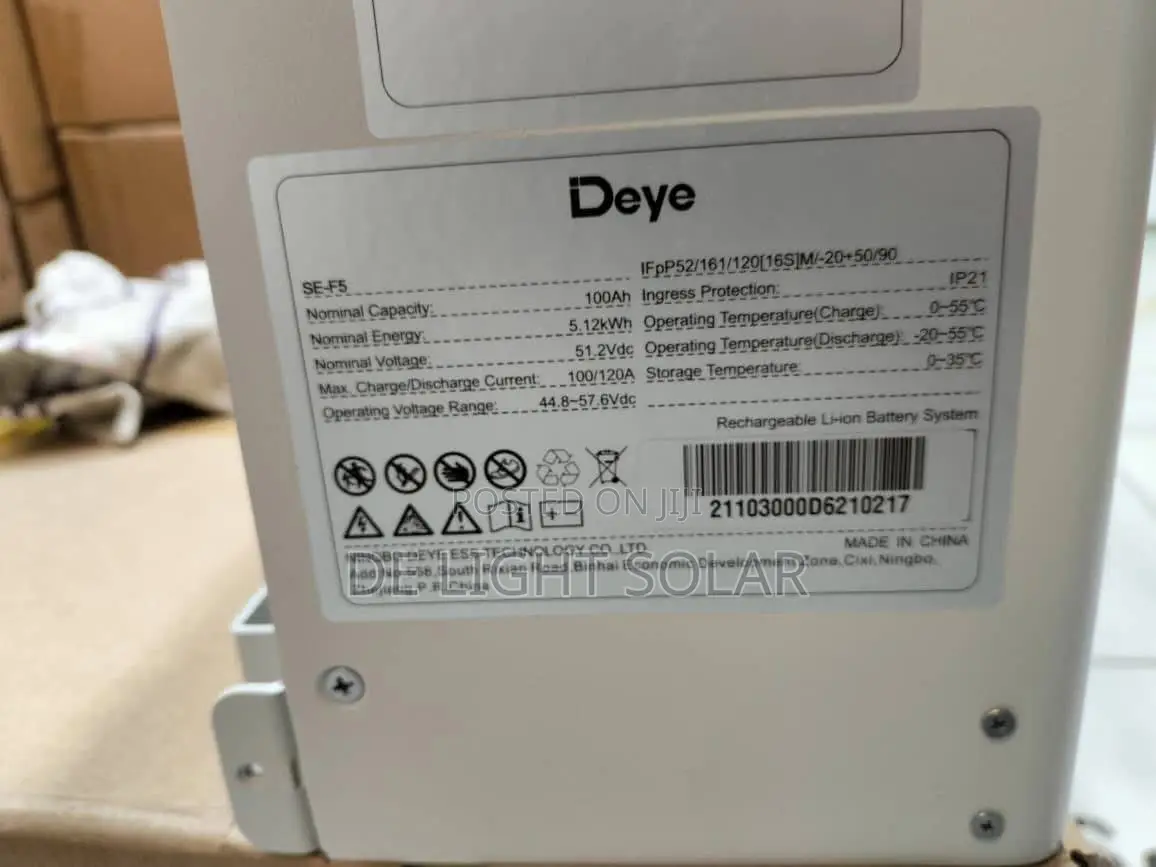 5kwh 51.2v Deye Lithium Ion Battery