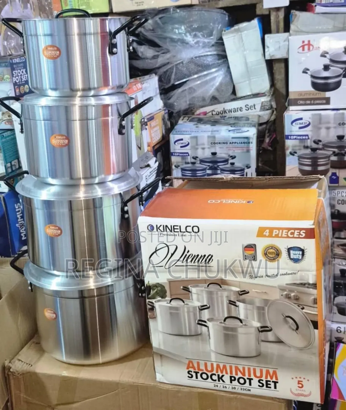 Kinelco Aluminum Stock Pot Set 4pcs