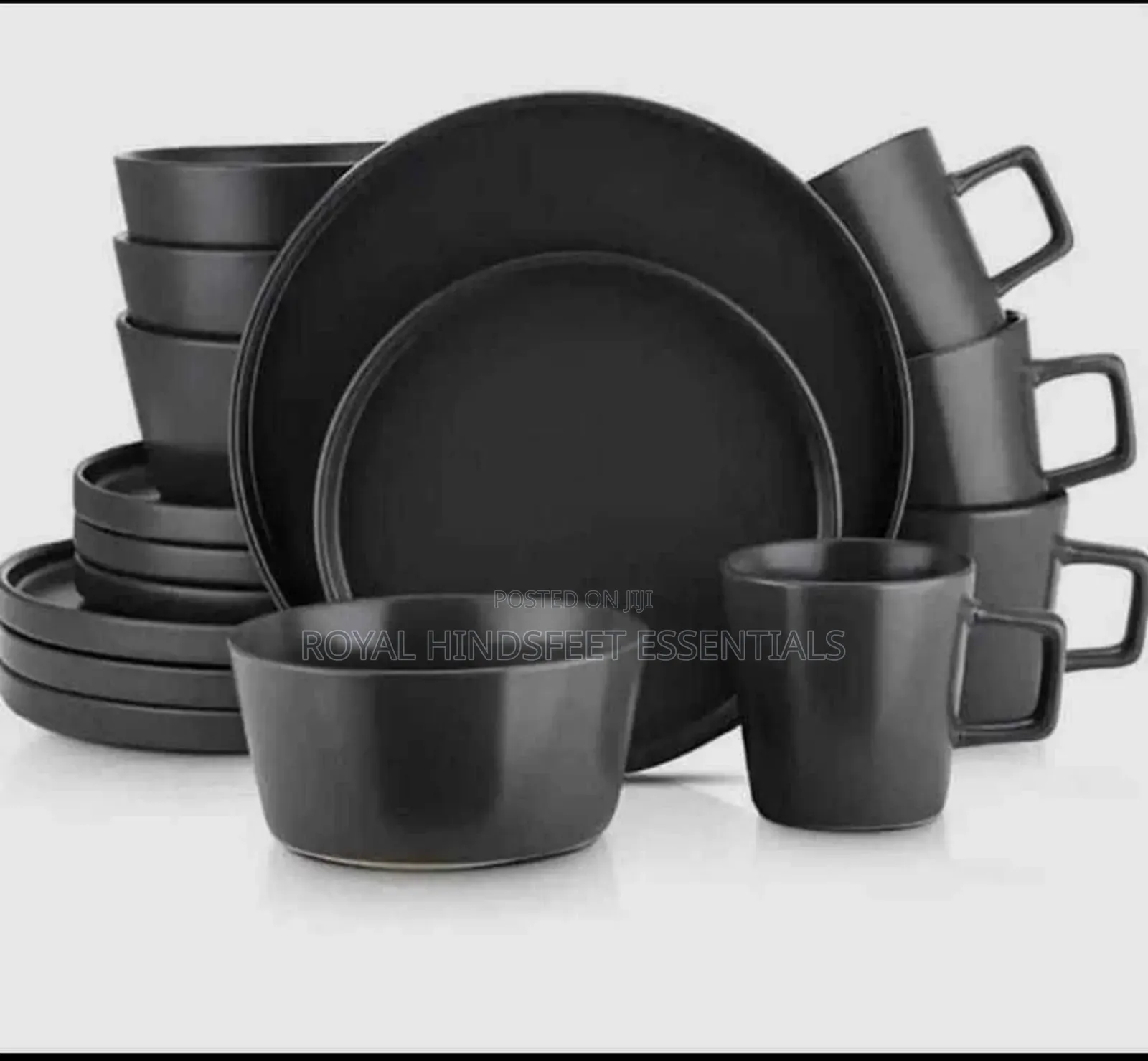 16pcs Black Dinner Set