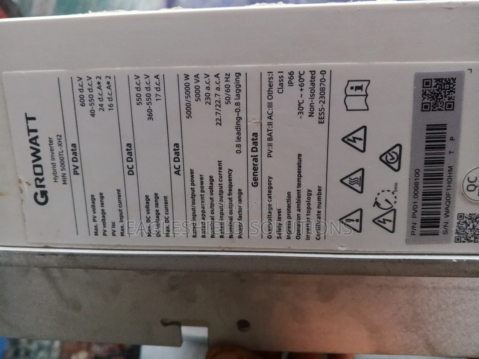Growatt Min5000tl-Xh2 Hybrid Inverter