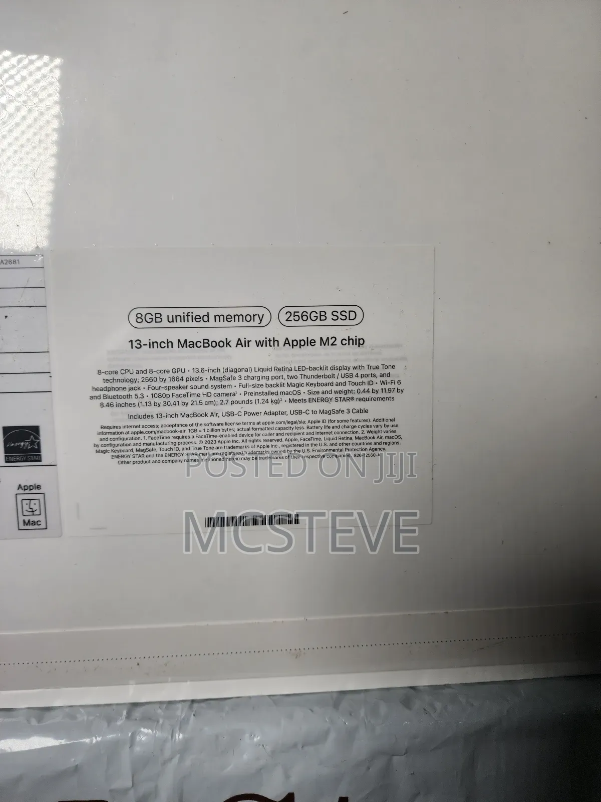 New Laptop Apple MacBook Air 2022 M2 8GB Intel Core M2 SSD 256GB