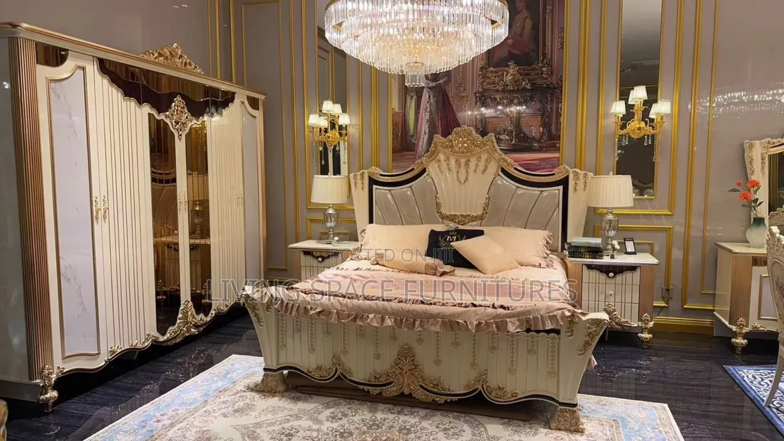 Royal Bed Set 6by7 Kings Size With 6doors Wardrobe
