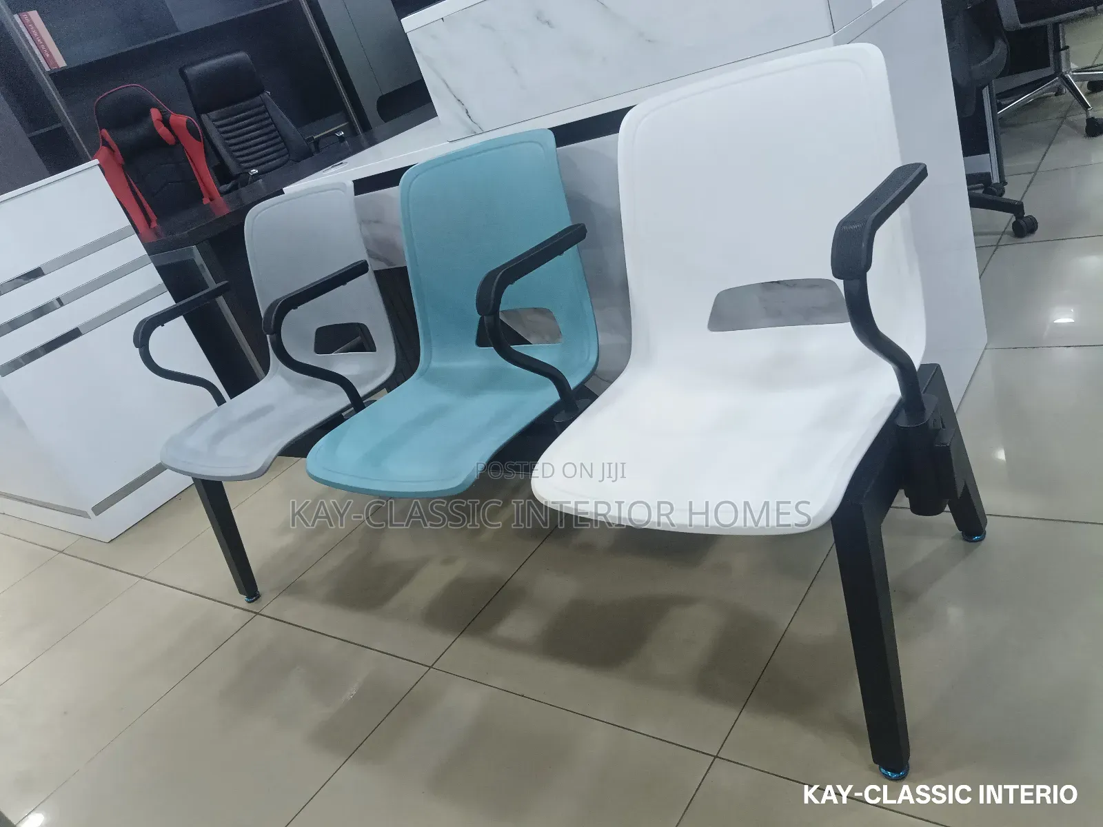Waiting Chair Three Seaters With Armless Iron Lag