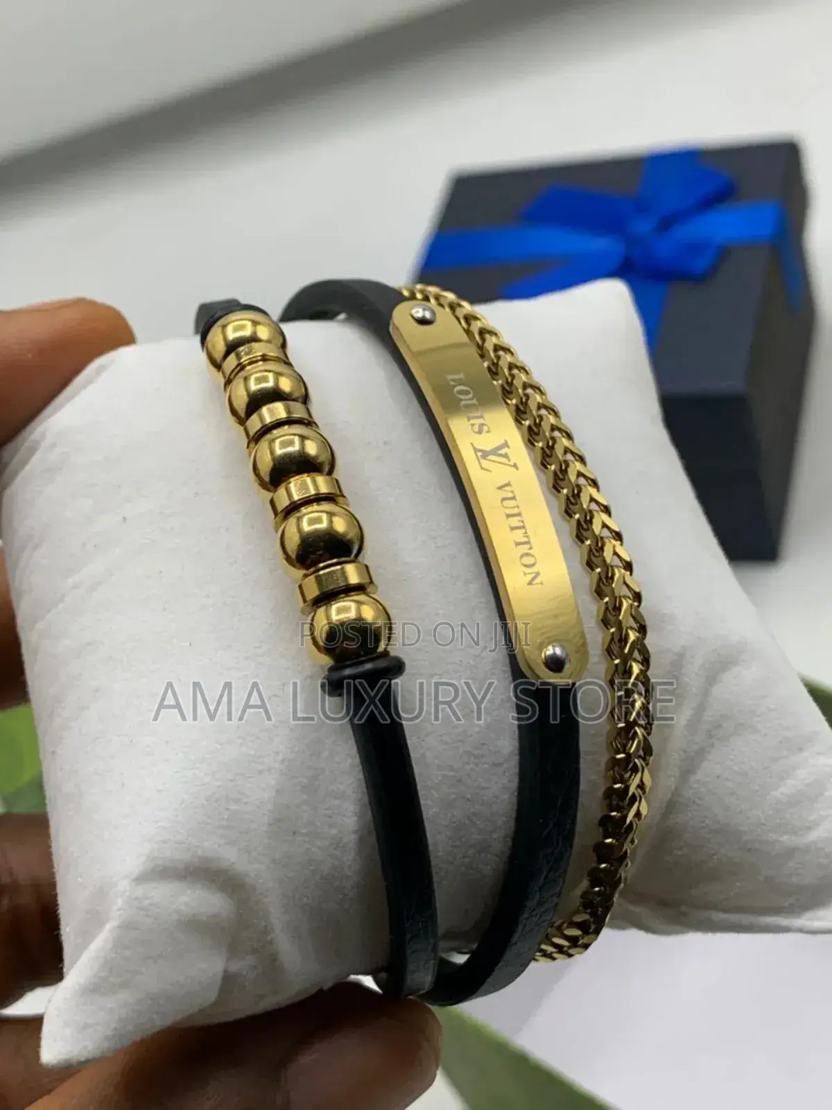 Louis Vuitton Genuine Leather Wrist Bracelets