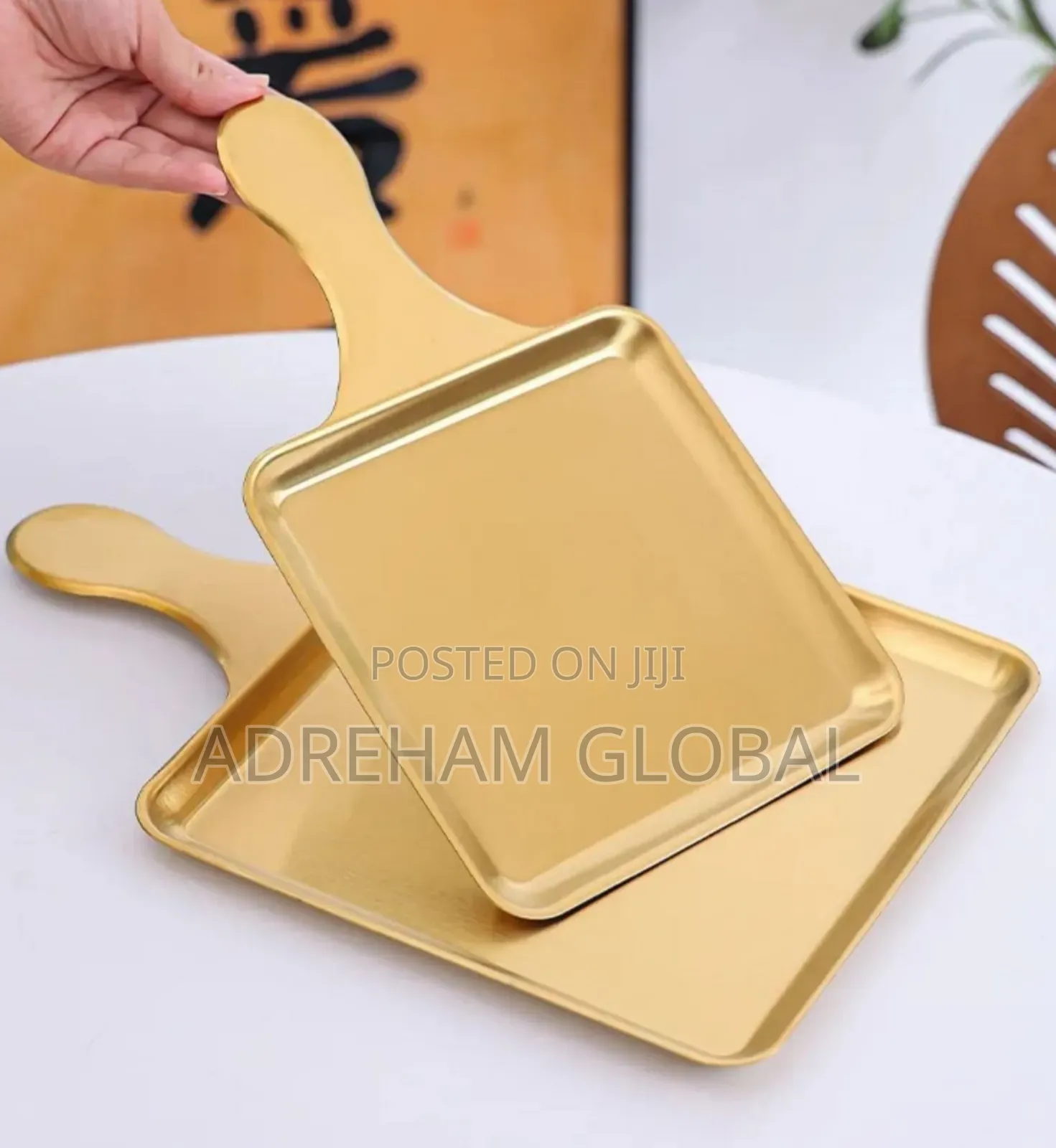 Stainless Steel Golden Square Food Platter