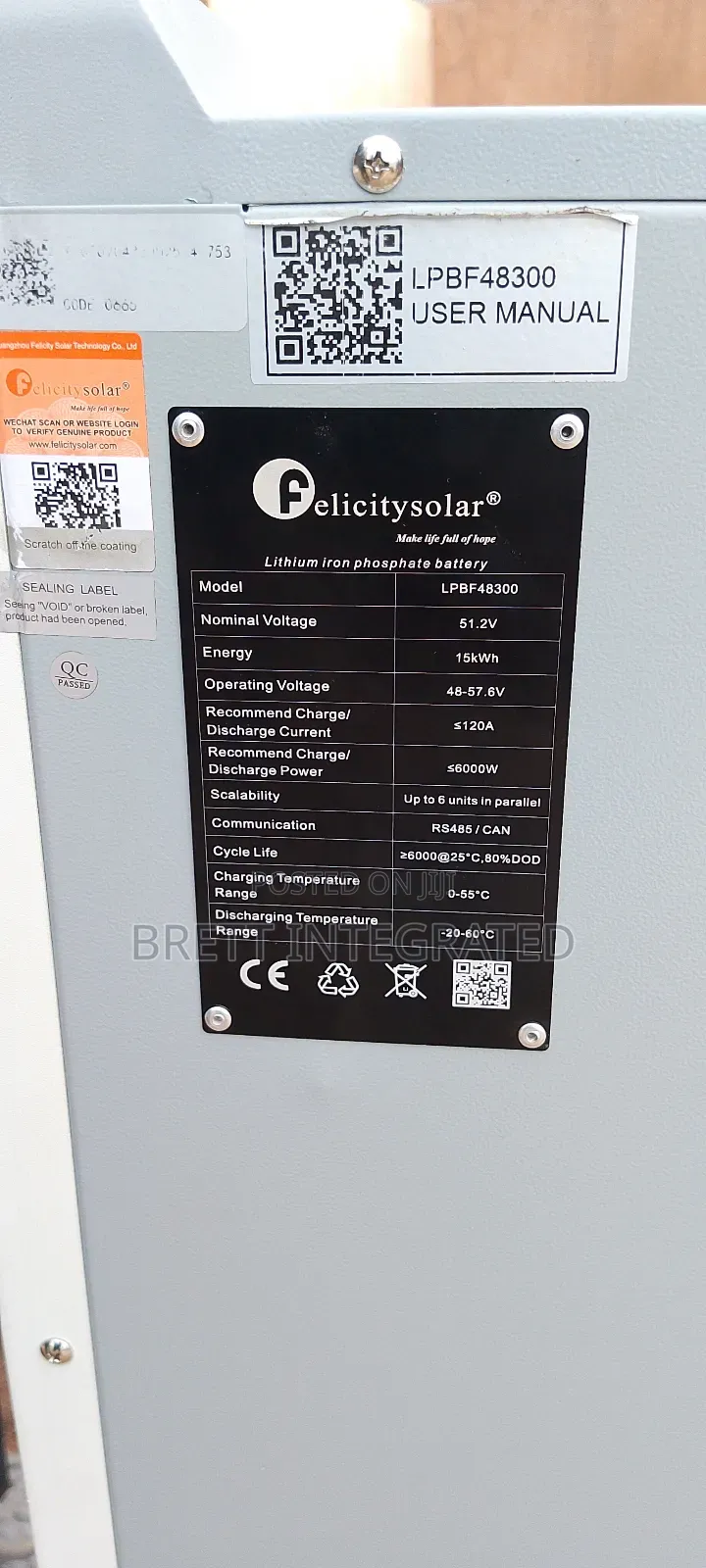 15kwh Felicity Lithium Battery