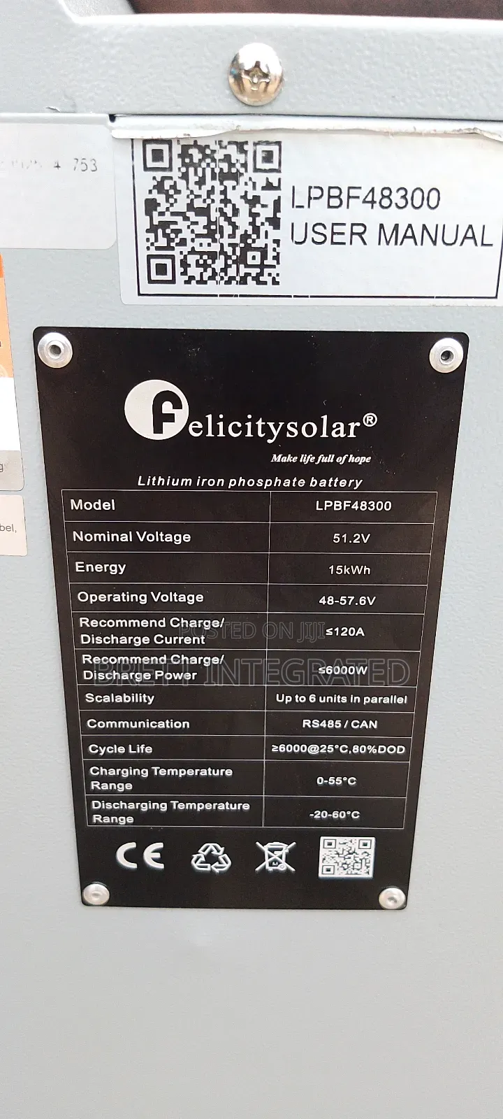 15kwh Felicity Lithium Battery