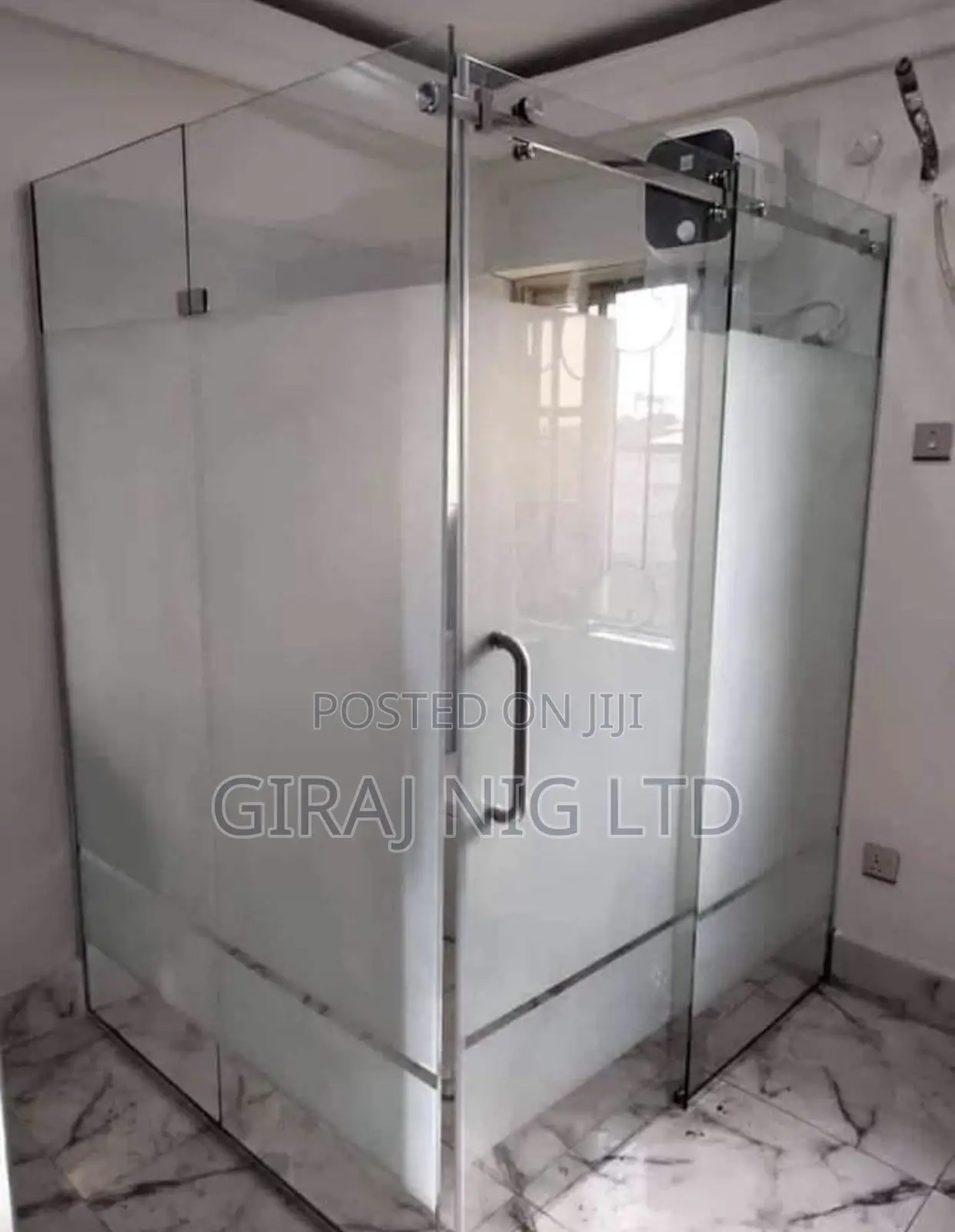 L Shaped Frosted Shower Cubicle