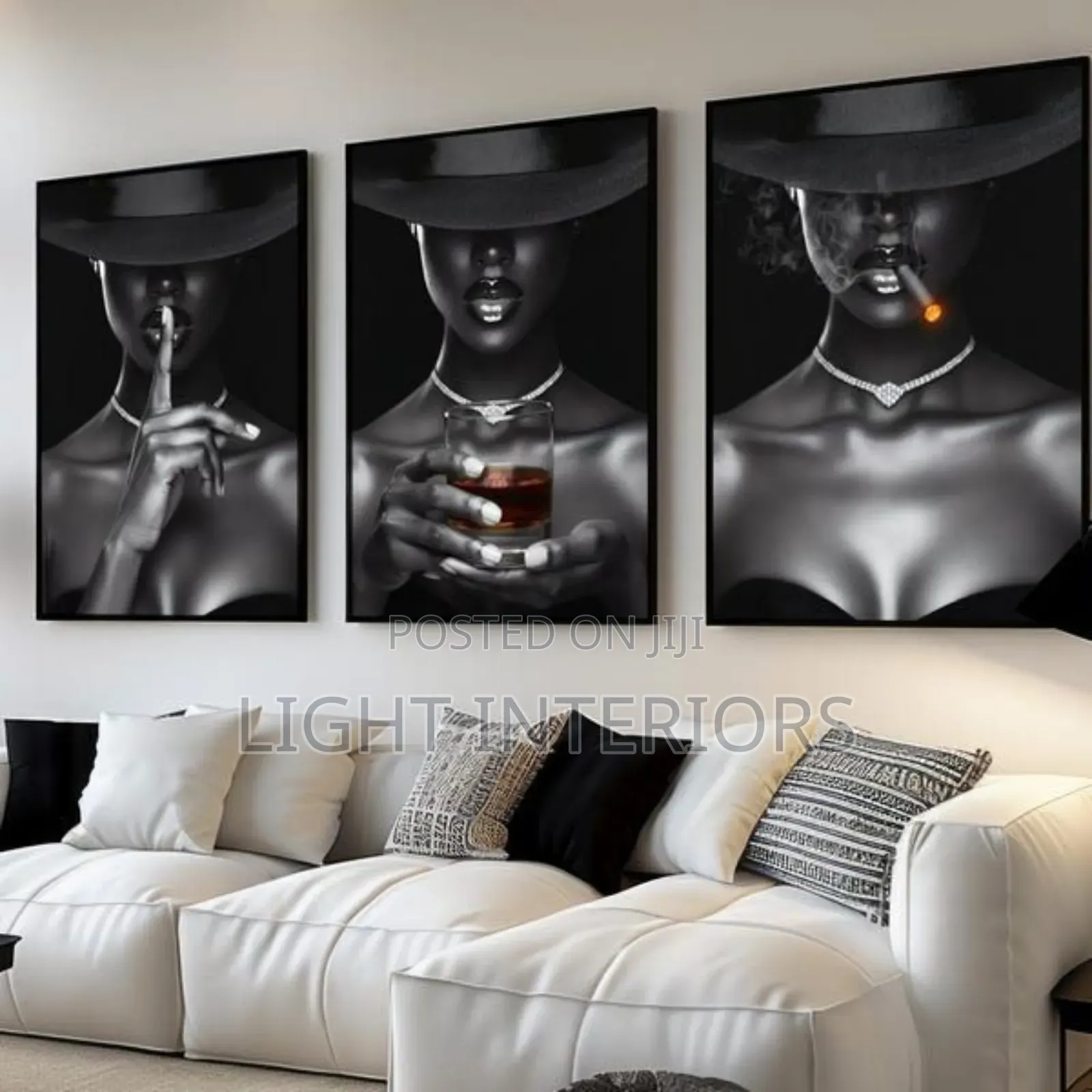 3 in 1 Black Lady Art Frame 18x24 Inches Each