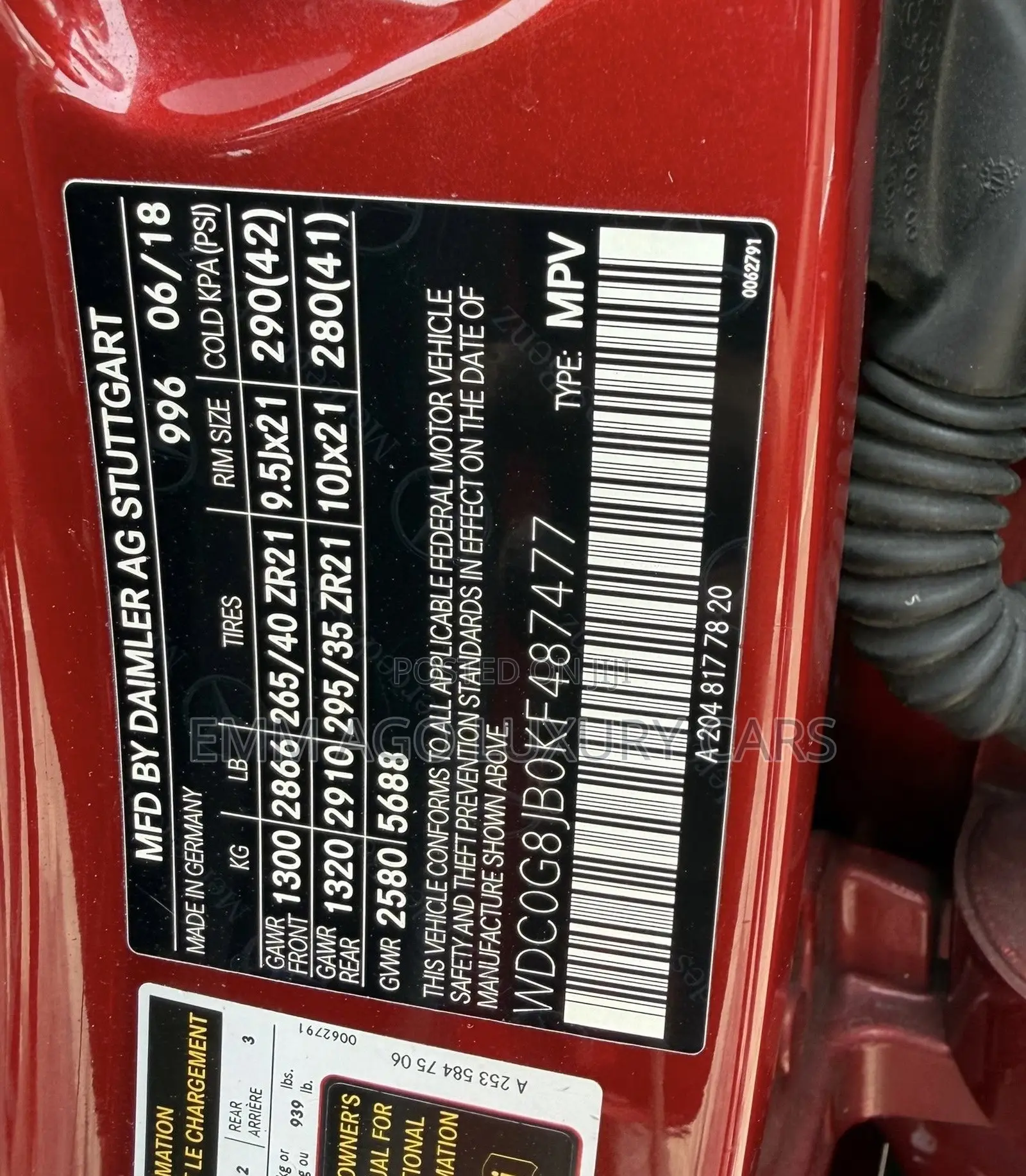 Mercedes-Benz GLC-Class 2019 Red