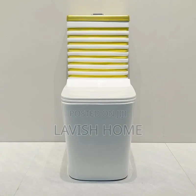 Luxury Modern Gold White Water Closet Set With Basin