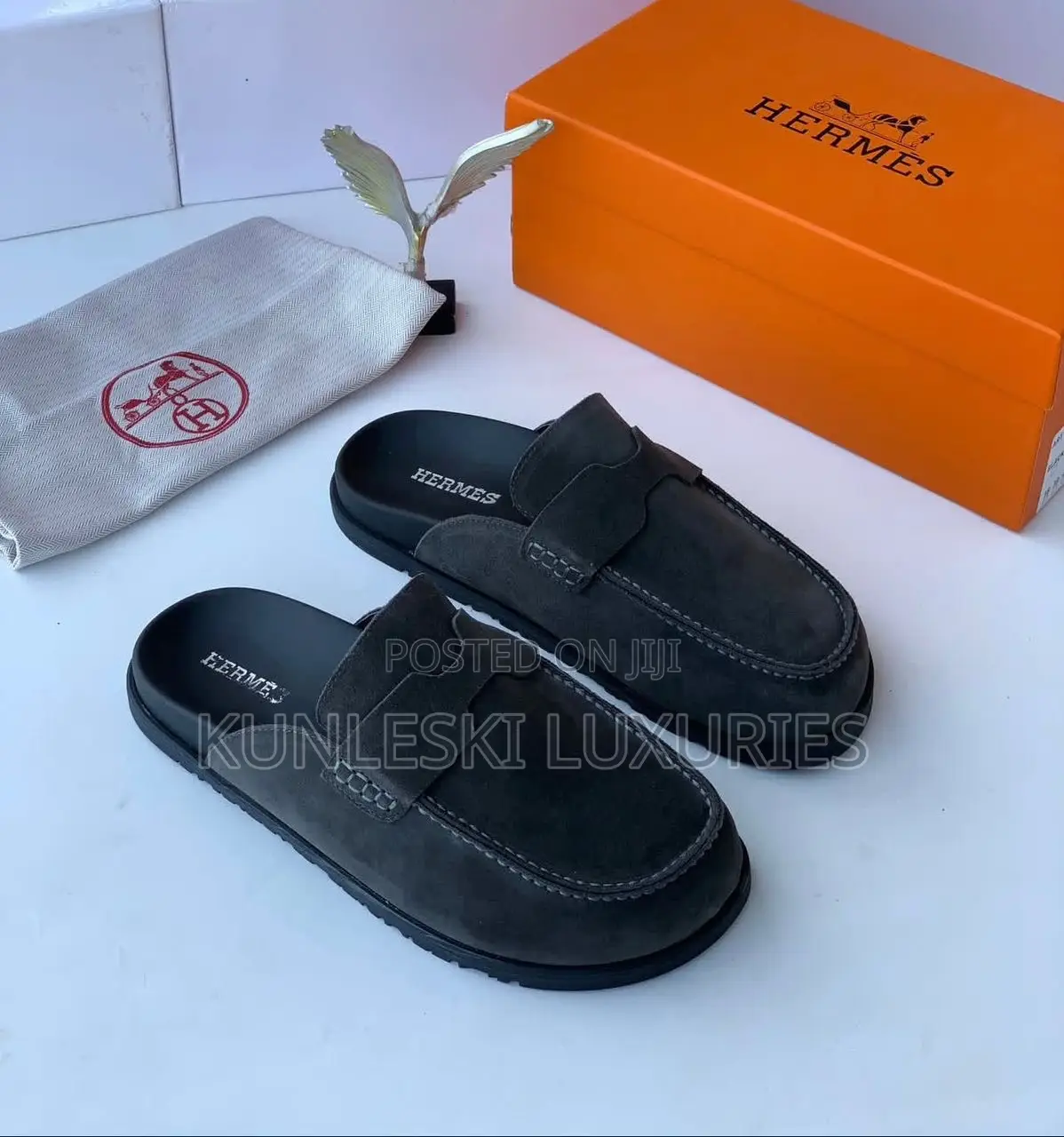 Original Hermes Suede Half Shoes in 2 Colors