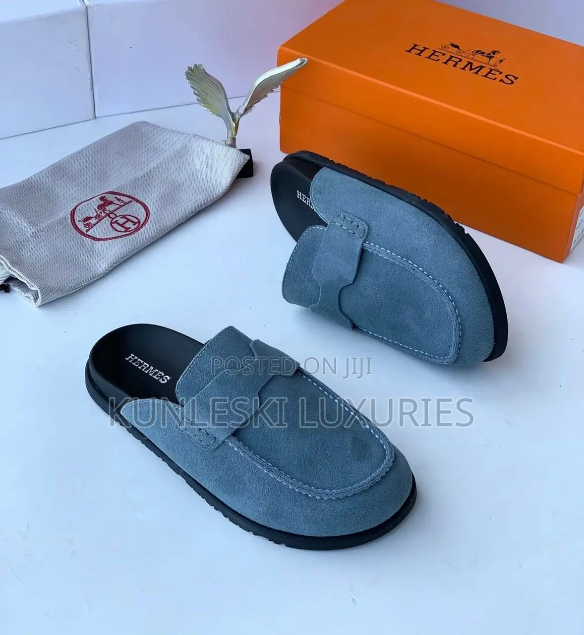 Original Hermes Suede Half Shoes in 2 Colors