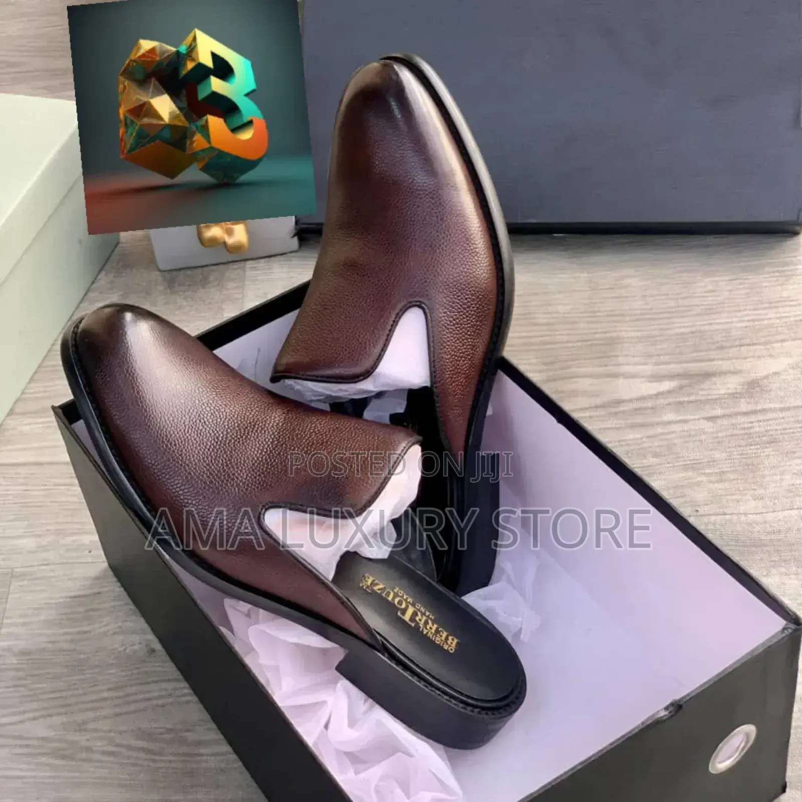 Berrtouze Genuine Leather Luxury Men's Half Shoes