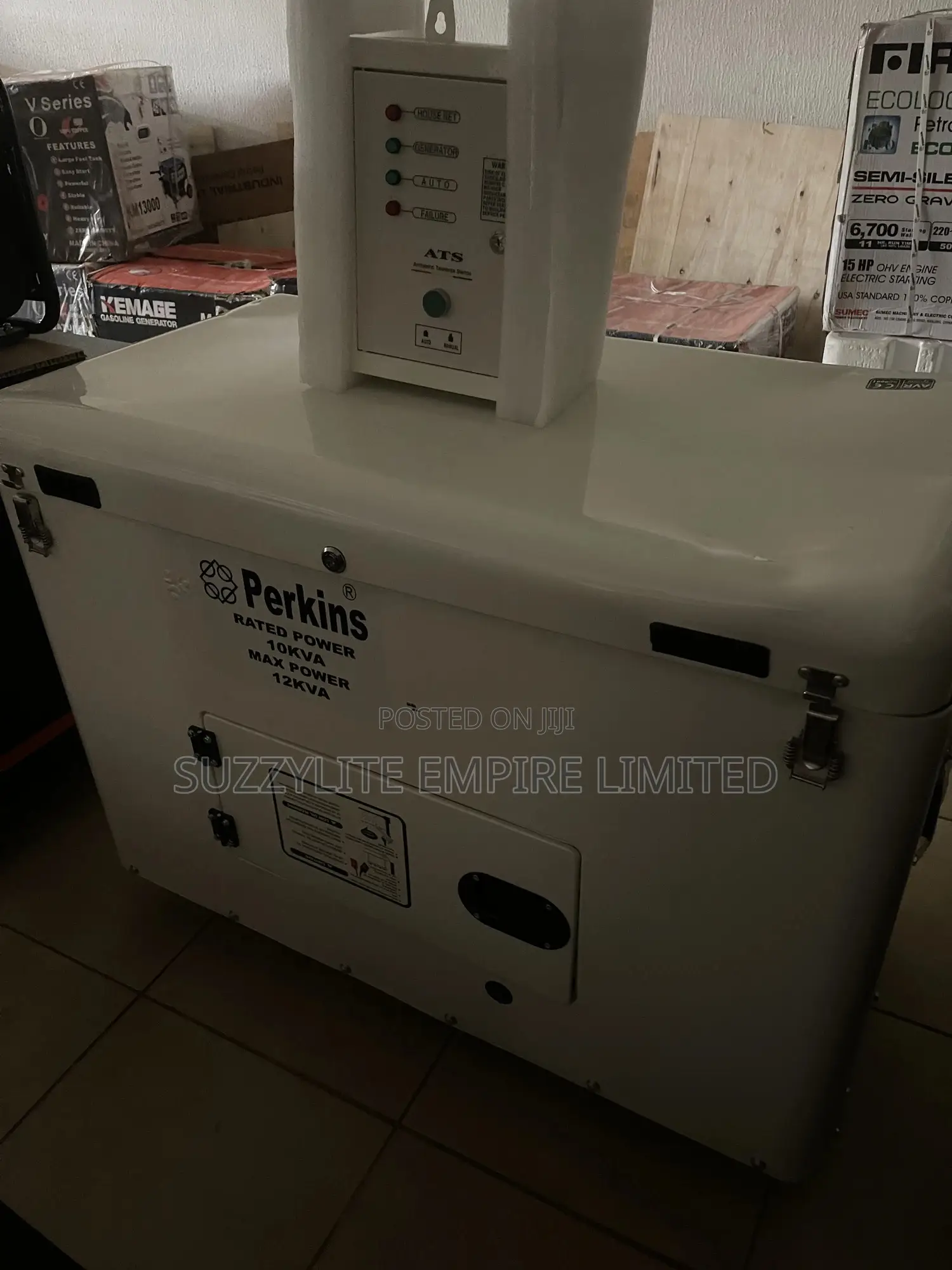 Perkins 12kva Soundproof Diesel Generator Copper Coil With Ats Machine