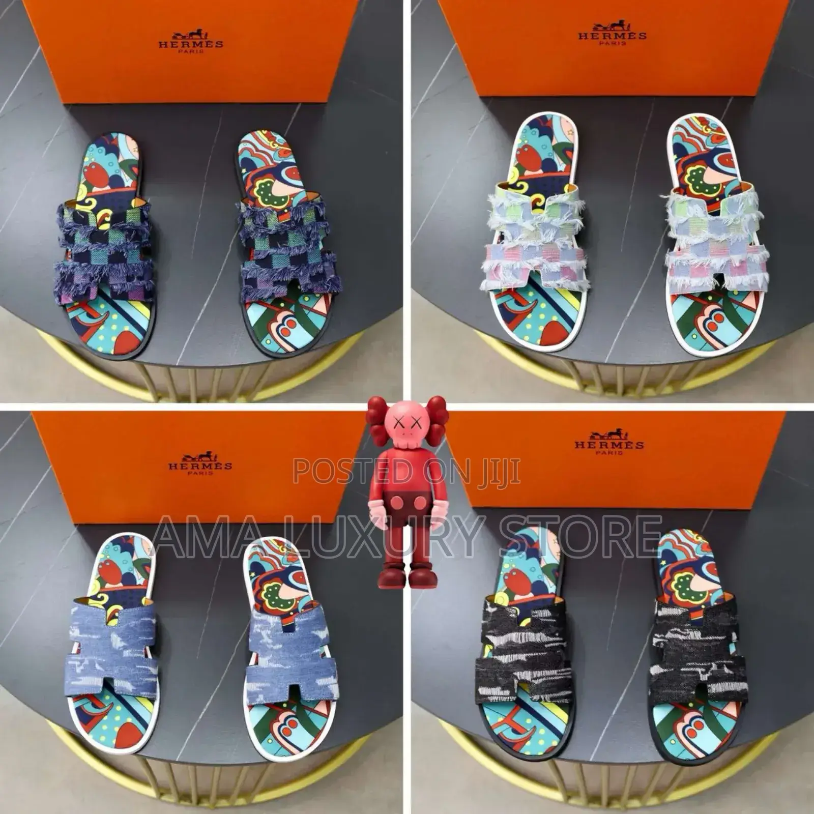 New Hermes Luxury Designer Men's Pam Slippers