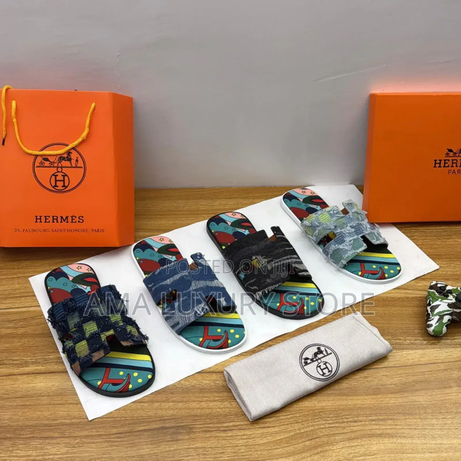 New Hermes Luxury Designer Men's Pam Slippers