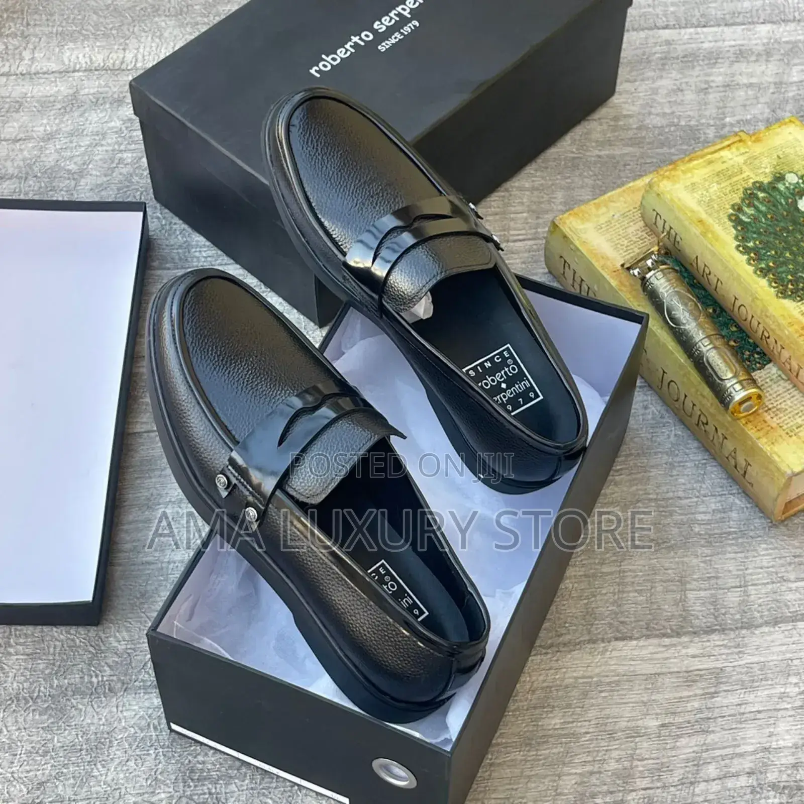 Roberto Serpentini Genuine Leather Luxury Designer Men Corporate Shoe
