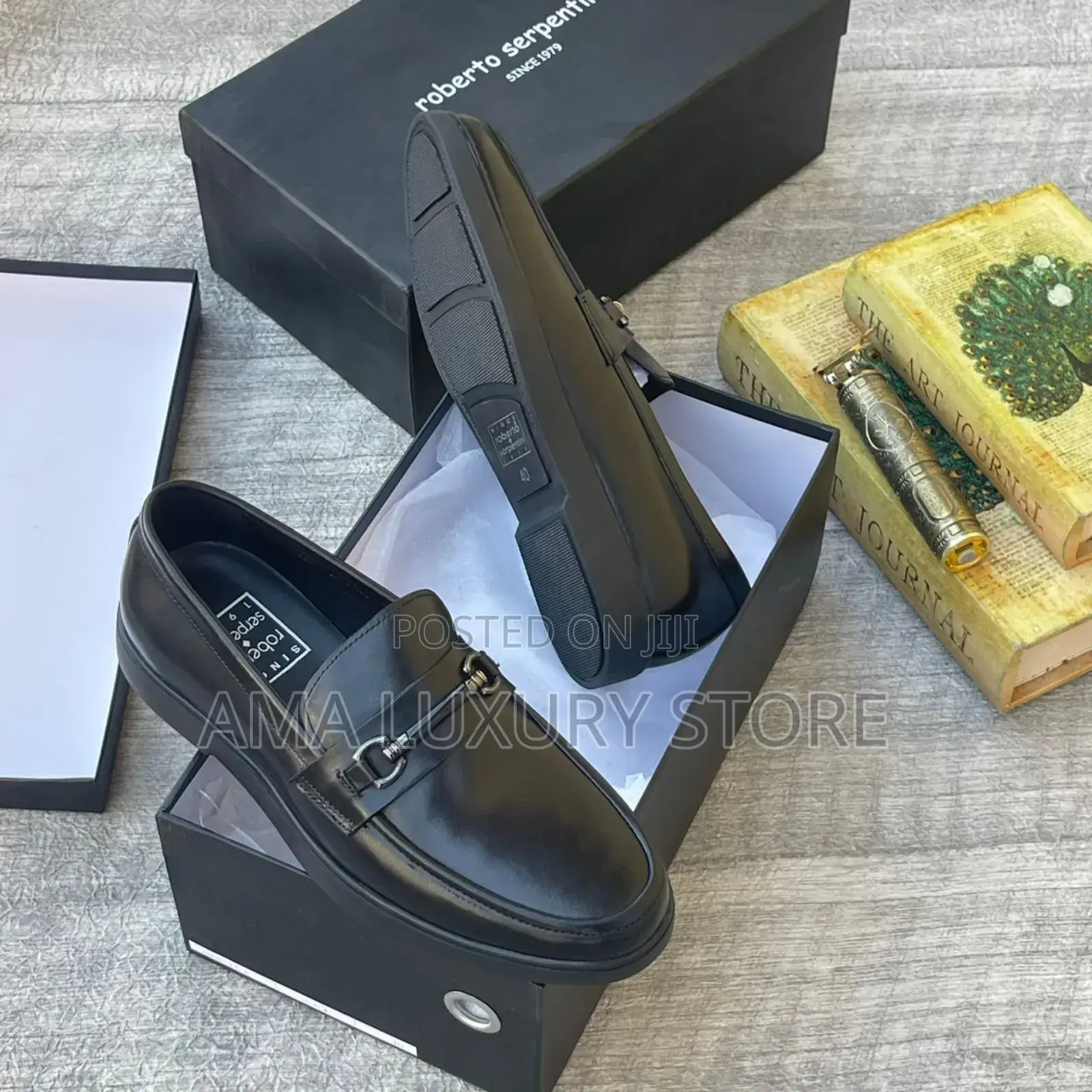 Roberto Serpentini Genuine Leather Luxury Designer Men Corporate Shoe
