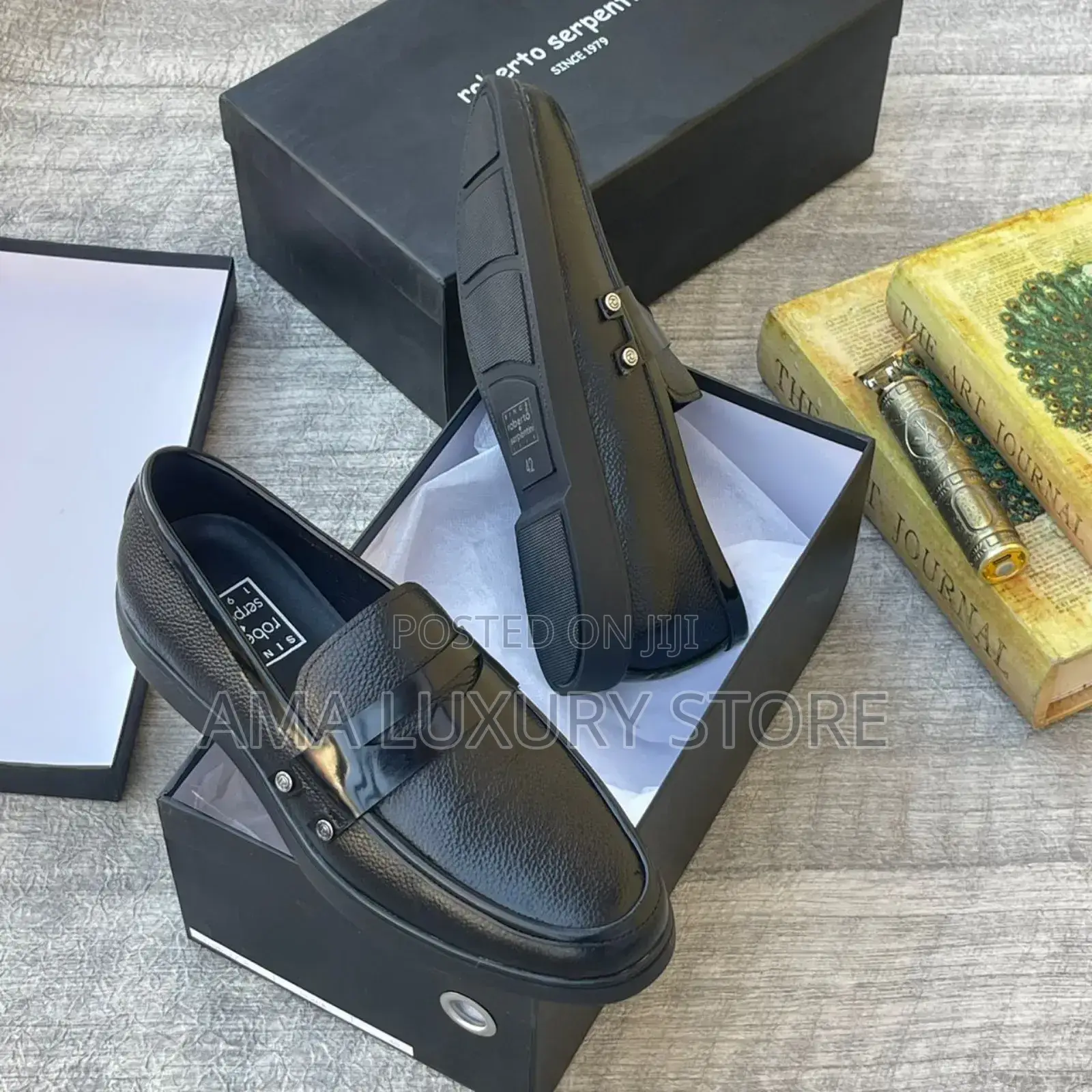 Roberto Serpentini Genuine Leather Luxury Designer Men Corporate Shoe