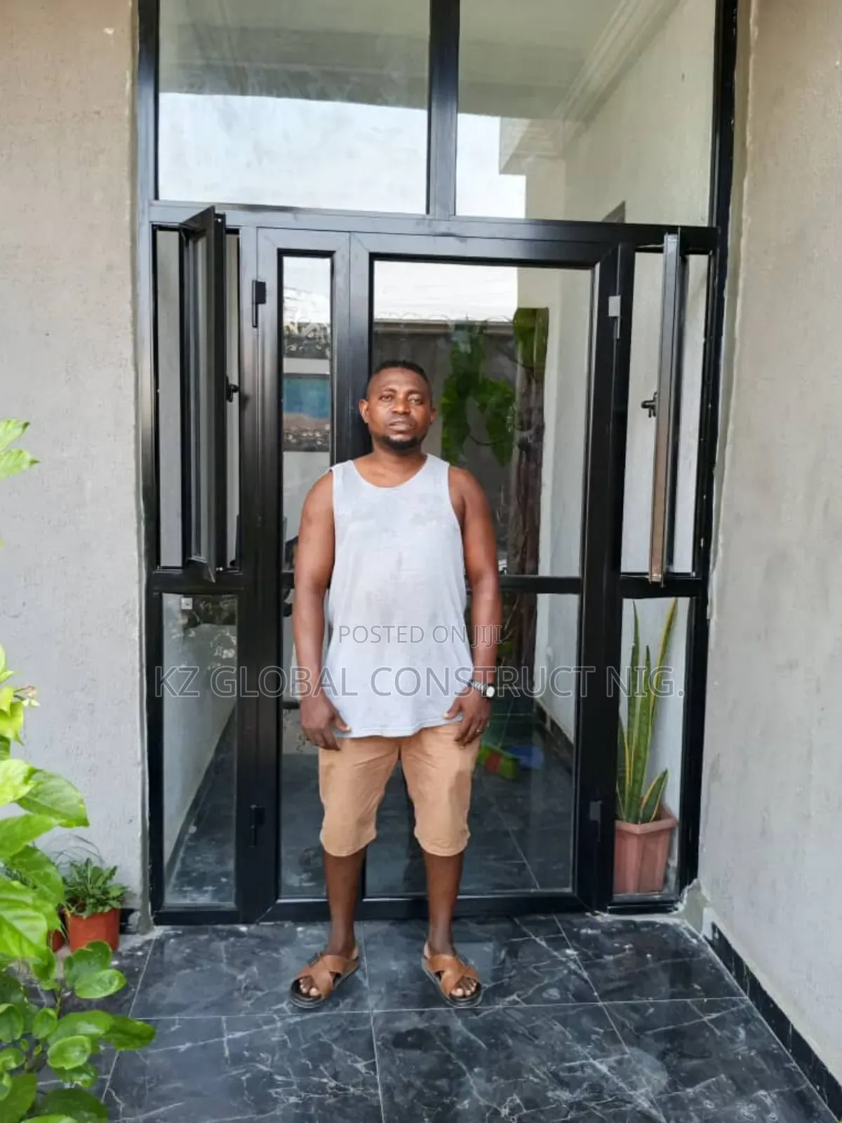 Aluminum Entrance Door With Fix Light