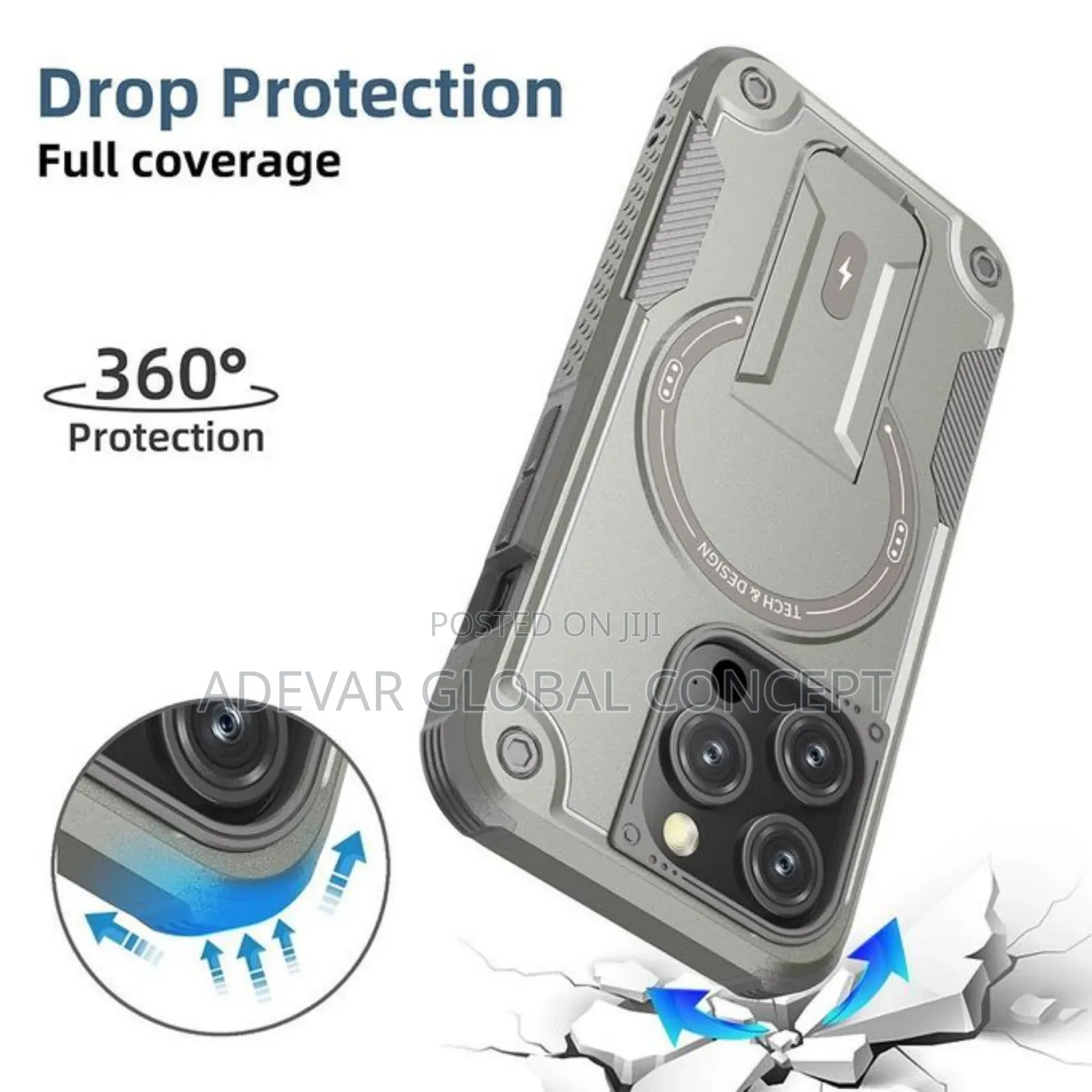 iPhone 15 Pro Max Armor Magsafe Holder Pc Hybrid Tpu Phone Case Pouch
