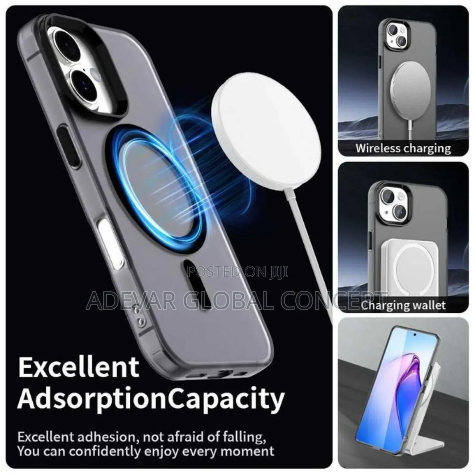 iPhone 17 Candy Magsafe Pc Hybrid Tpu Phone Case Pouch (Black)