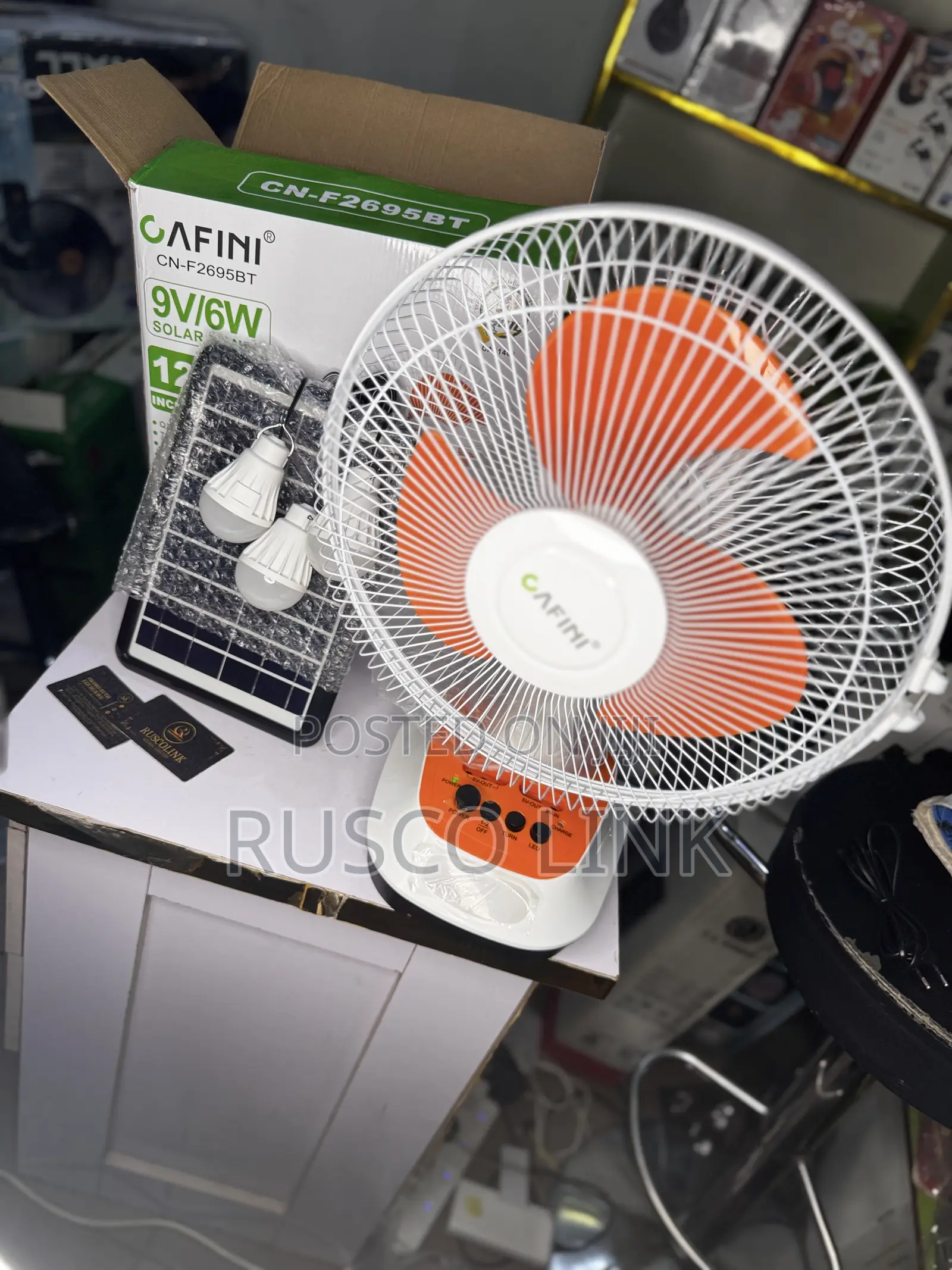 12 Inches Rechargeable Solar Table Fan