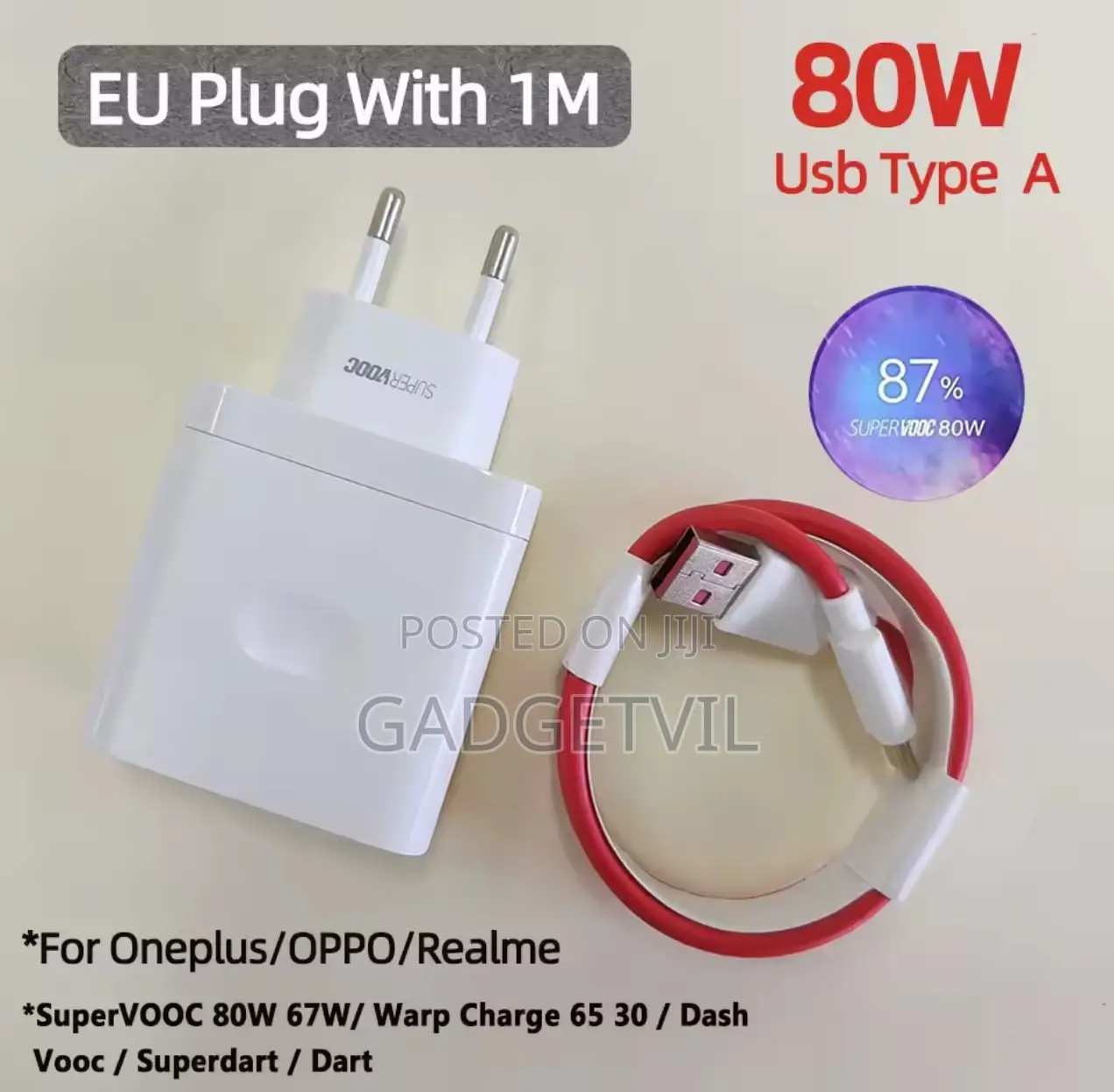80w Oneplus, Oppo, Realme Supervooc Fast Charger