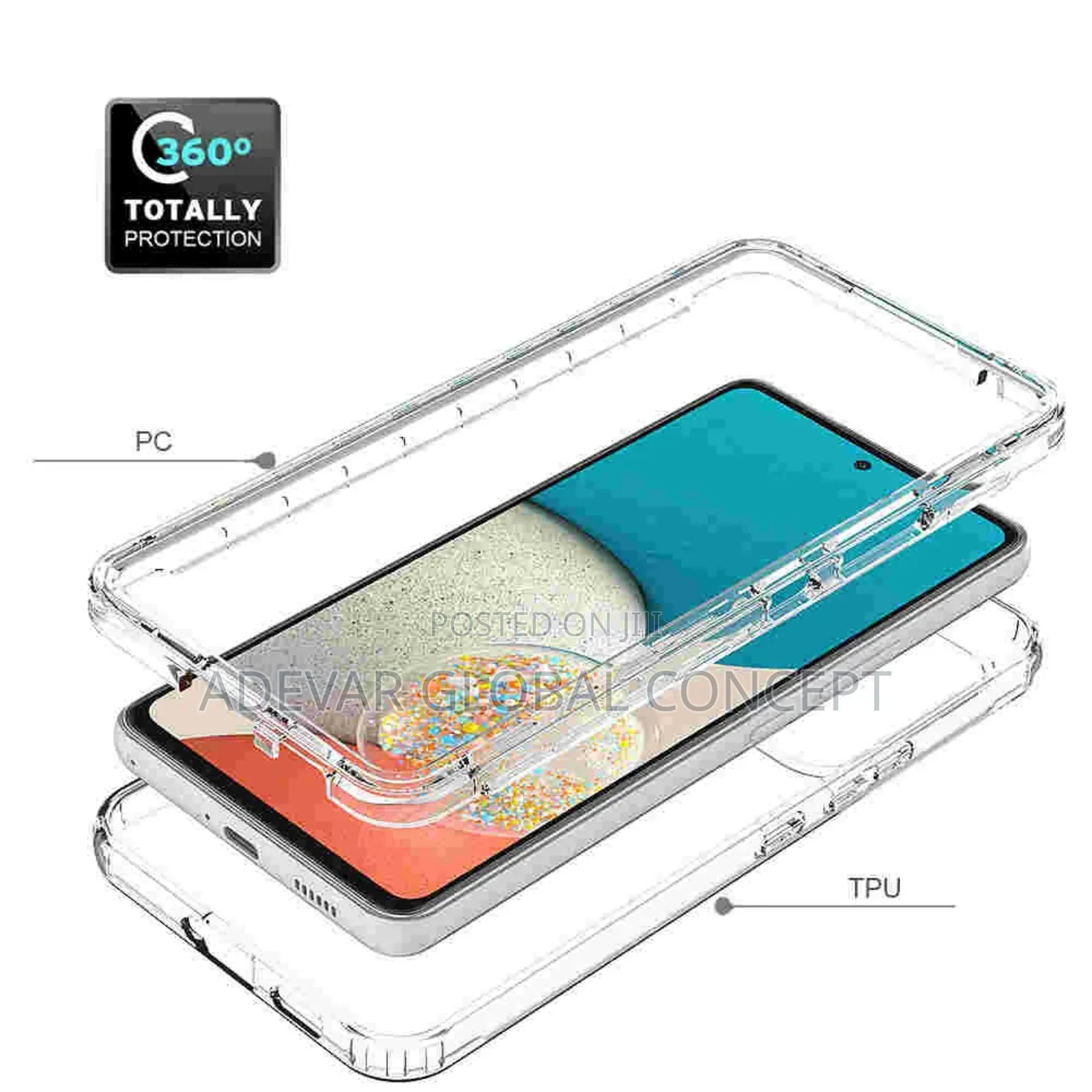 Samsung Galaxy A52 Transparent Shockproof Front and Back Case Pouch