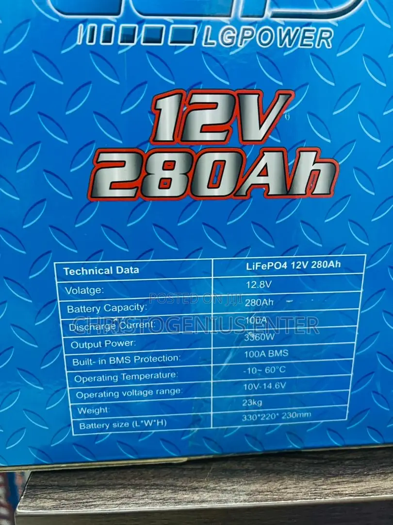 Lithium Ion Phosphate Batteries, 3360kwh 12v 280ah (Lg Power)