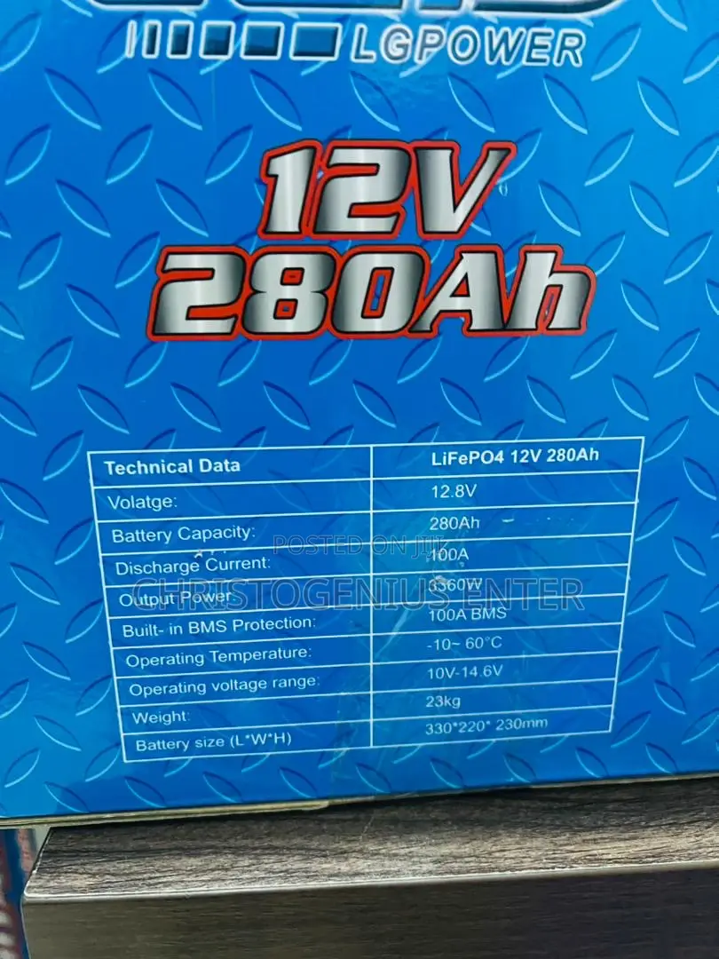 Lithium Ion Phosphate Batteries, 3360kwh 12v 280ah (Lg Power)